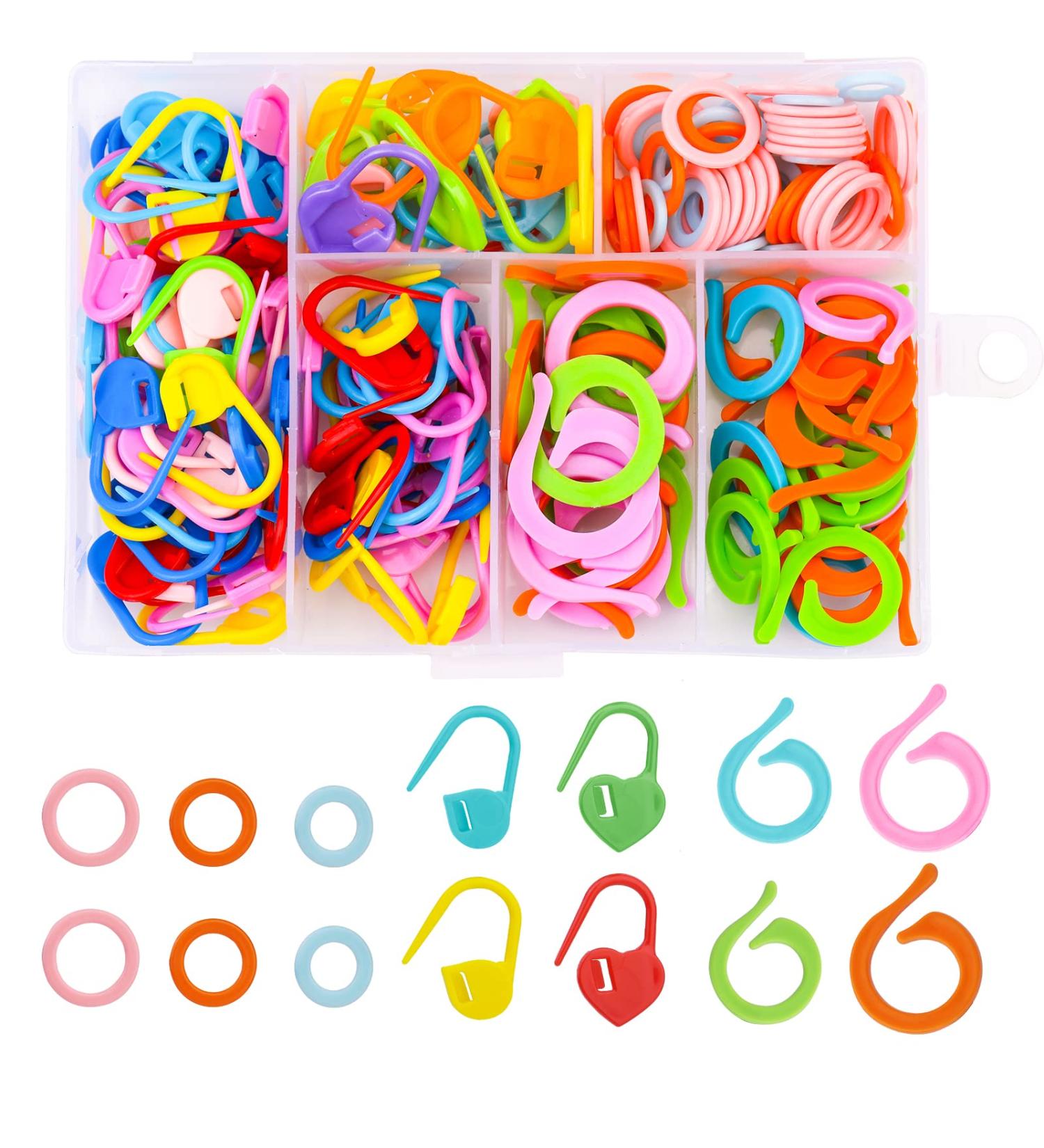 185PCS Colorful Stitch Markers Set with Plastic Box for Knitting, Crochet, Sewing - DIY Crafts Essential - Buy Online on GoSupps.com
