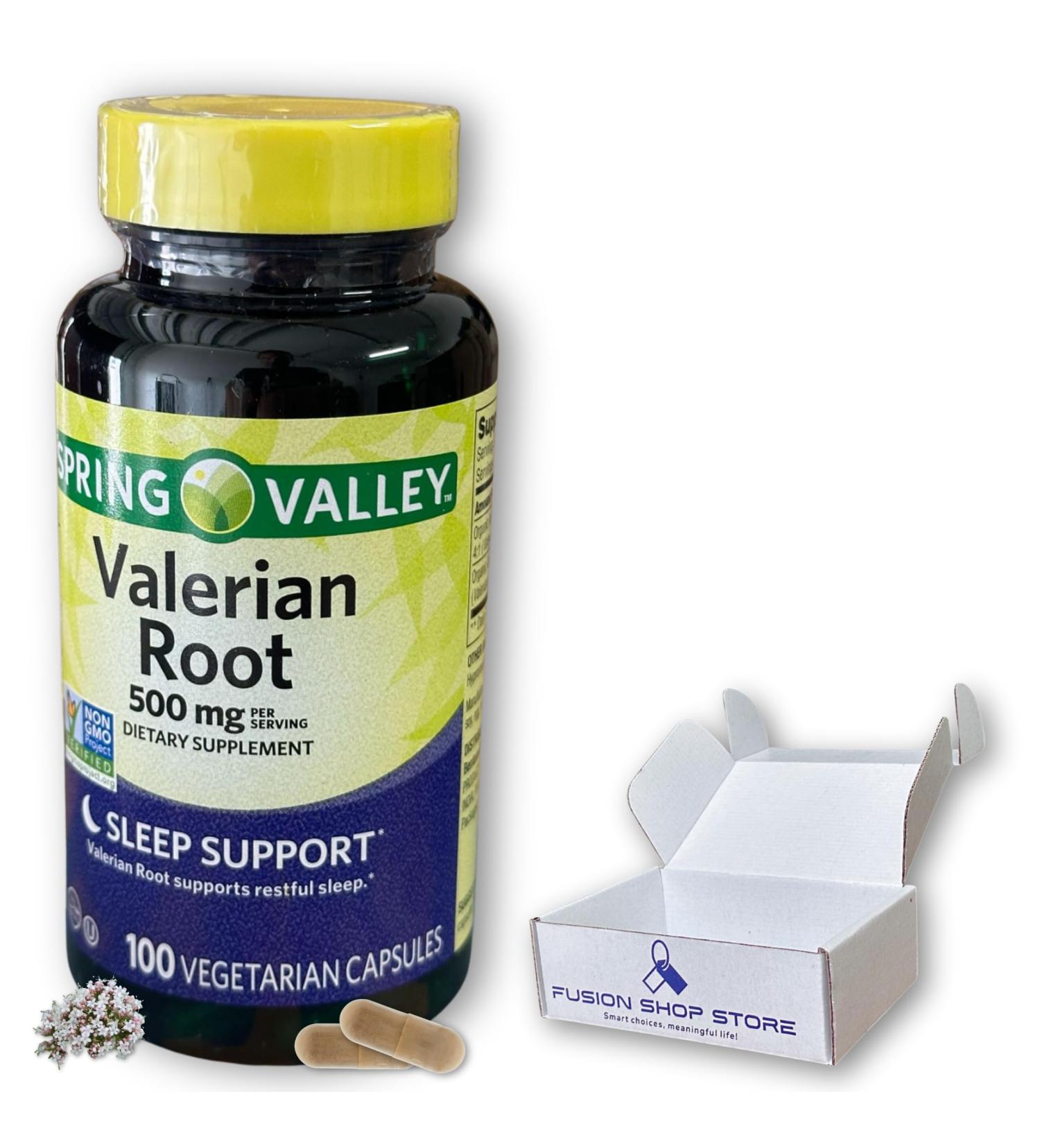 Valerian Root 500mg- Vegan Capsules 100 Ct (Pack of 1) Boxed by Fusion Shop Store - Buy Online on GoSupps.com