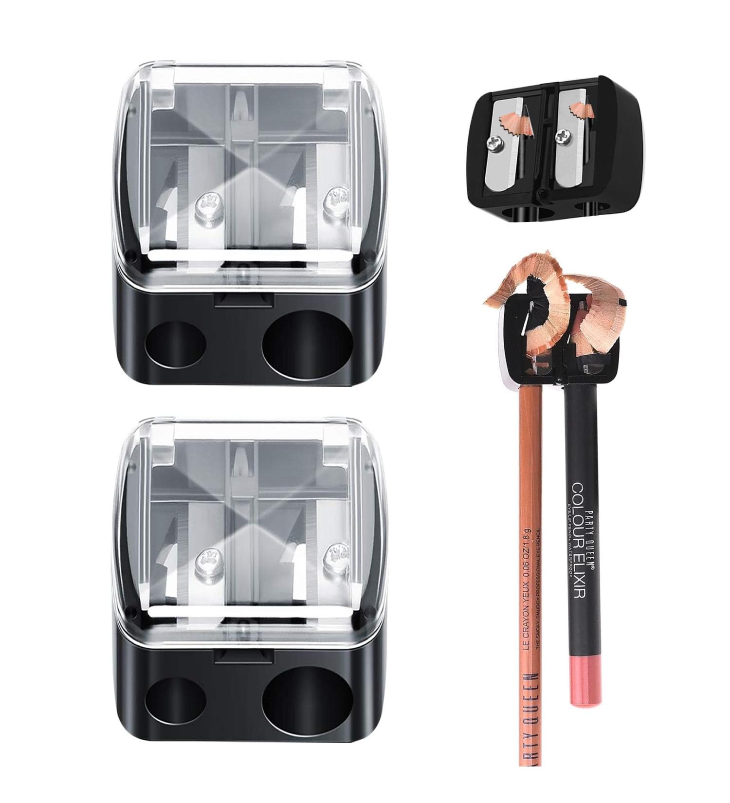 Dual Eyebrow and Eyeliner Makeup Sharpener - 2 Hole Pencil Sharpener for Eye and Lip Makeup - Buy Online on GoSupps.com
