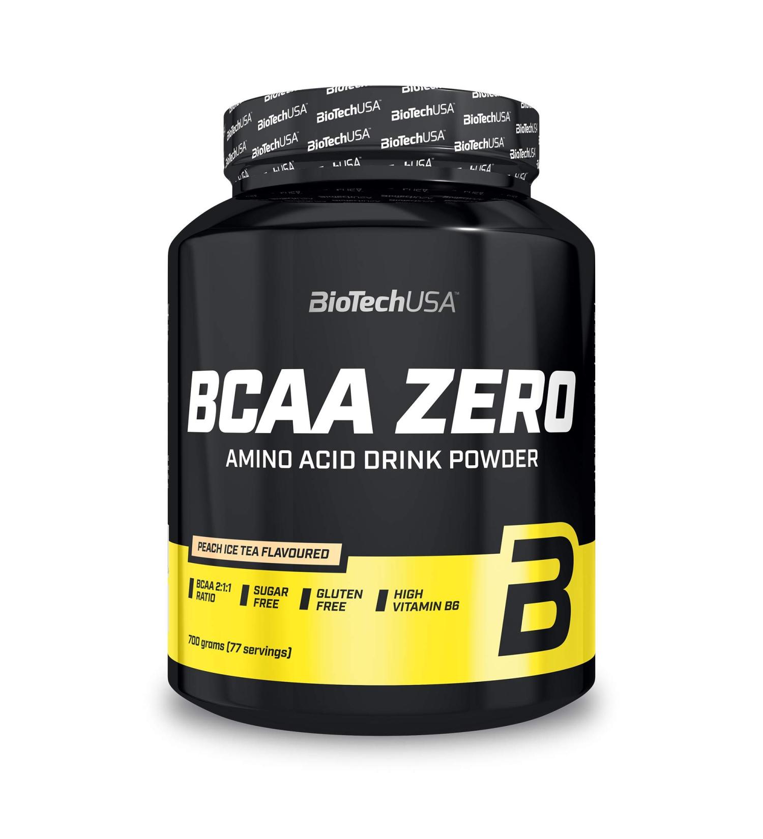 Biotechusa BCAA Zero - Vegan 6g Amino Acid Powder | Sugar-Free Lactose-Free Gluten-Free | 700g Peach Iced Tea Flavor - Boost Your Workout! - Buy Online on GoSupps.com
