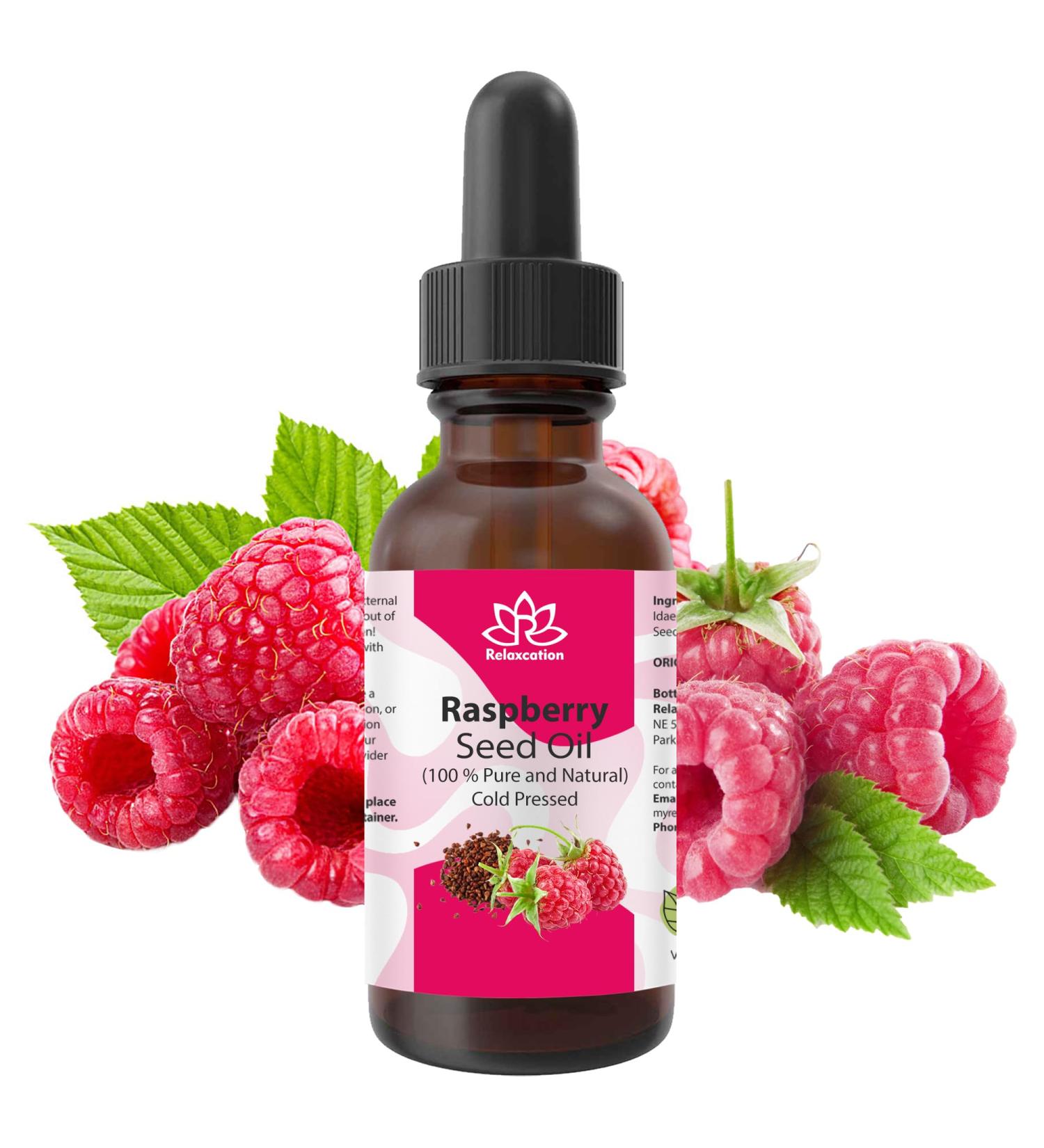Relaxcation Pure Raspberry Seed Oil - Cold Pressed & Unrefined Natural Oil from USA | Lightweight Berry Extract for Smooth Skin Healthy Glow & Daily Botanical Blends (2 oz) 2 Fl Oz (Pack of 1) - Buy Online on GoSupps.com