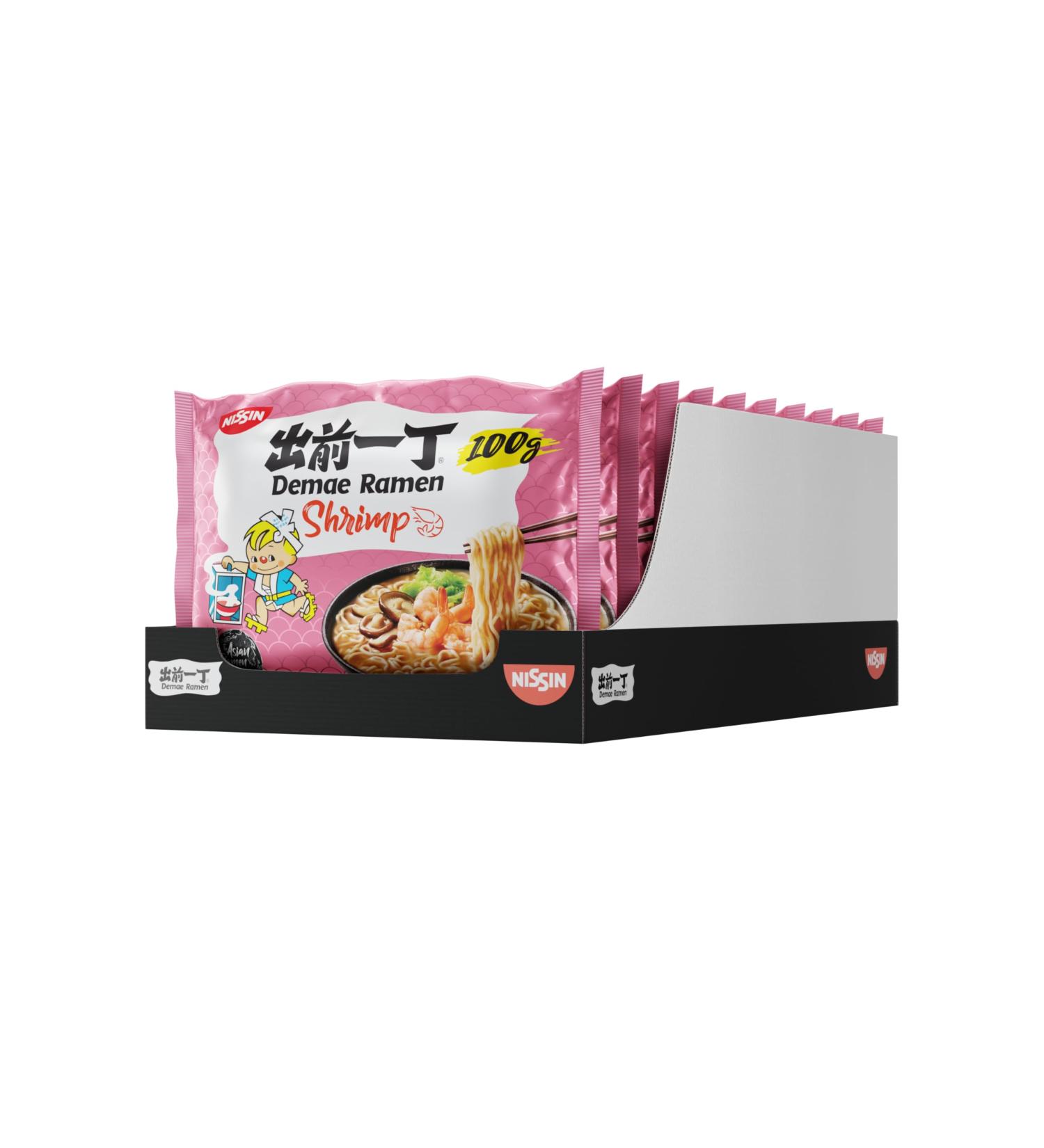  NISSIN NISSIN Demae Ramen Pack of 10 Japanese instant noodles with shrimp and Asian spice flavor quick and easy preparation Asian food (10 x 100 g) - Buy Online on GoSupps.com