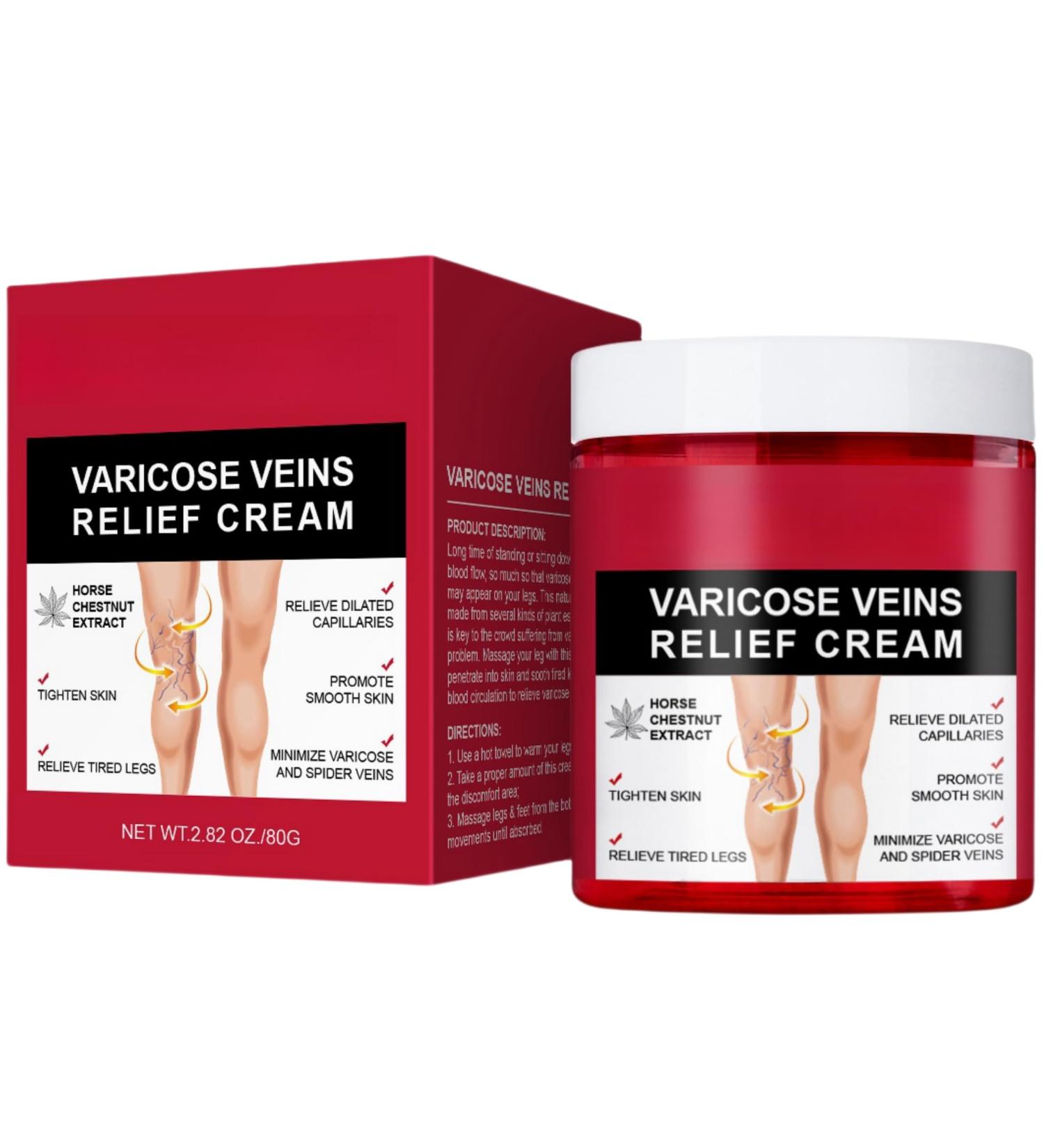 Professional Varicose Veins Cream for Leg Relief - 80g - Buy Online on GoSupps.com