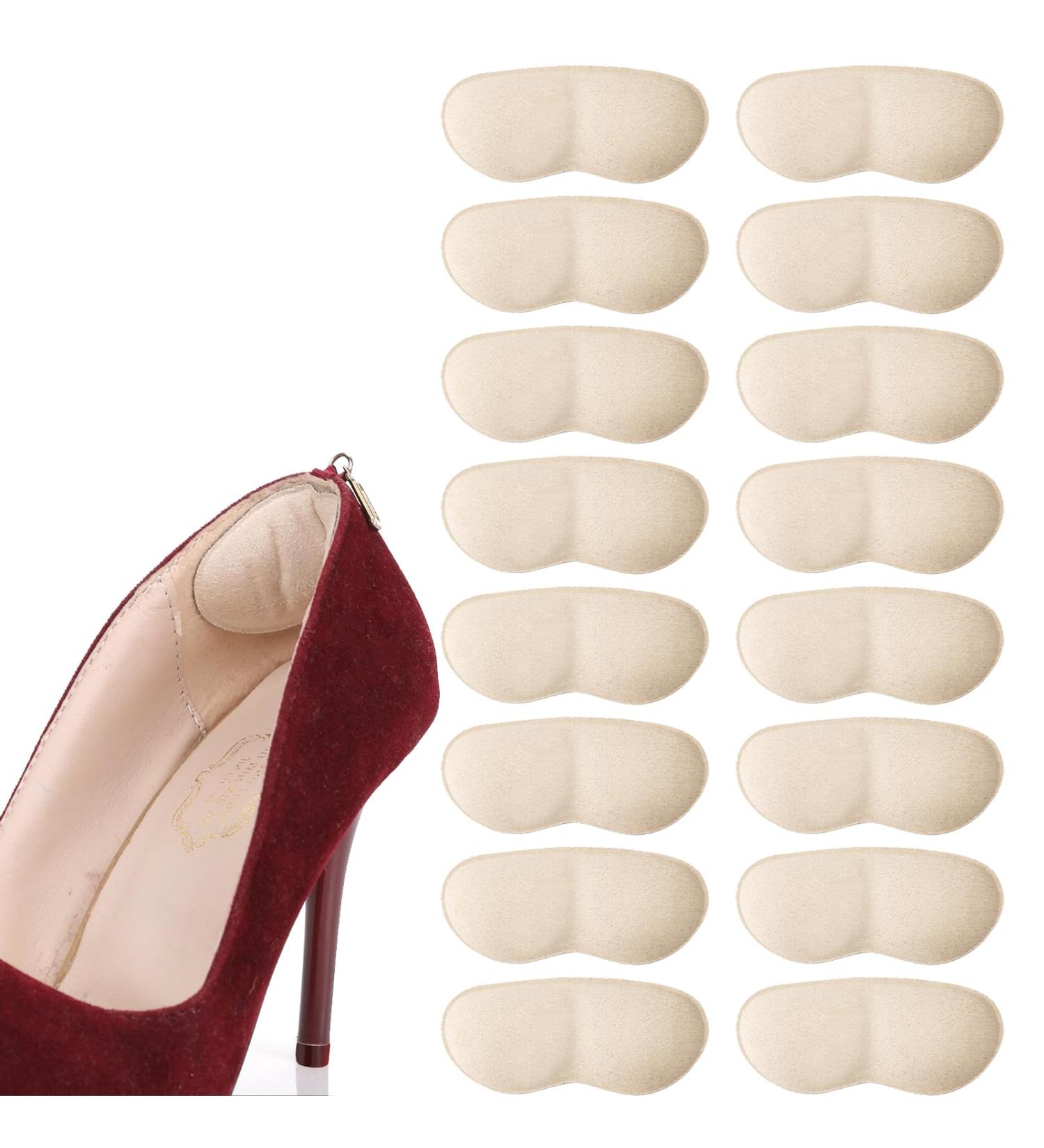 Sibba 8 Pairs Microsuede Heel Cushion Pads - Comfortable Heel Grips for Loose Shoes - Self-Adhesive Heel Liners - Anti-Blister and Heel Pain Relief - Nude - Buy Online on GoSupps.com