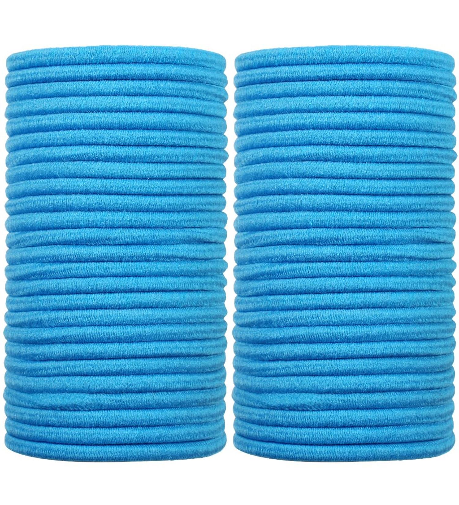 JCF Elastic Hair Bands 50Pcs - No Metal Hair Ties for Women, Girls, Men, Kids - Blue - Buy Online on GoSupps.com