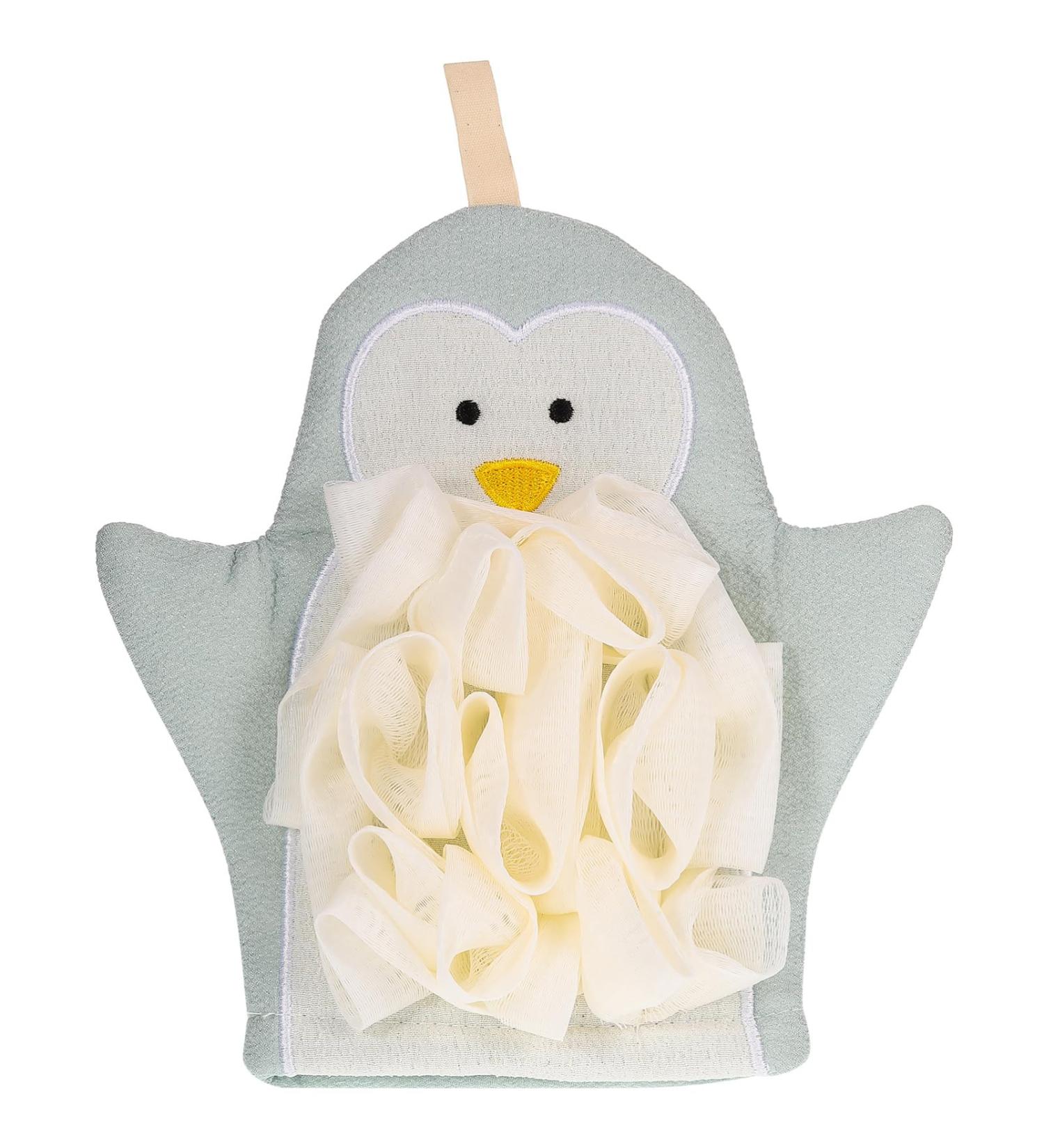 Exfoliating Penguin Bath Towel Mitt - Premium Skin Scrubbing & Cleaning Gloves for Shower & Bath - Buy Online on GoSupps.com