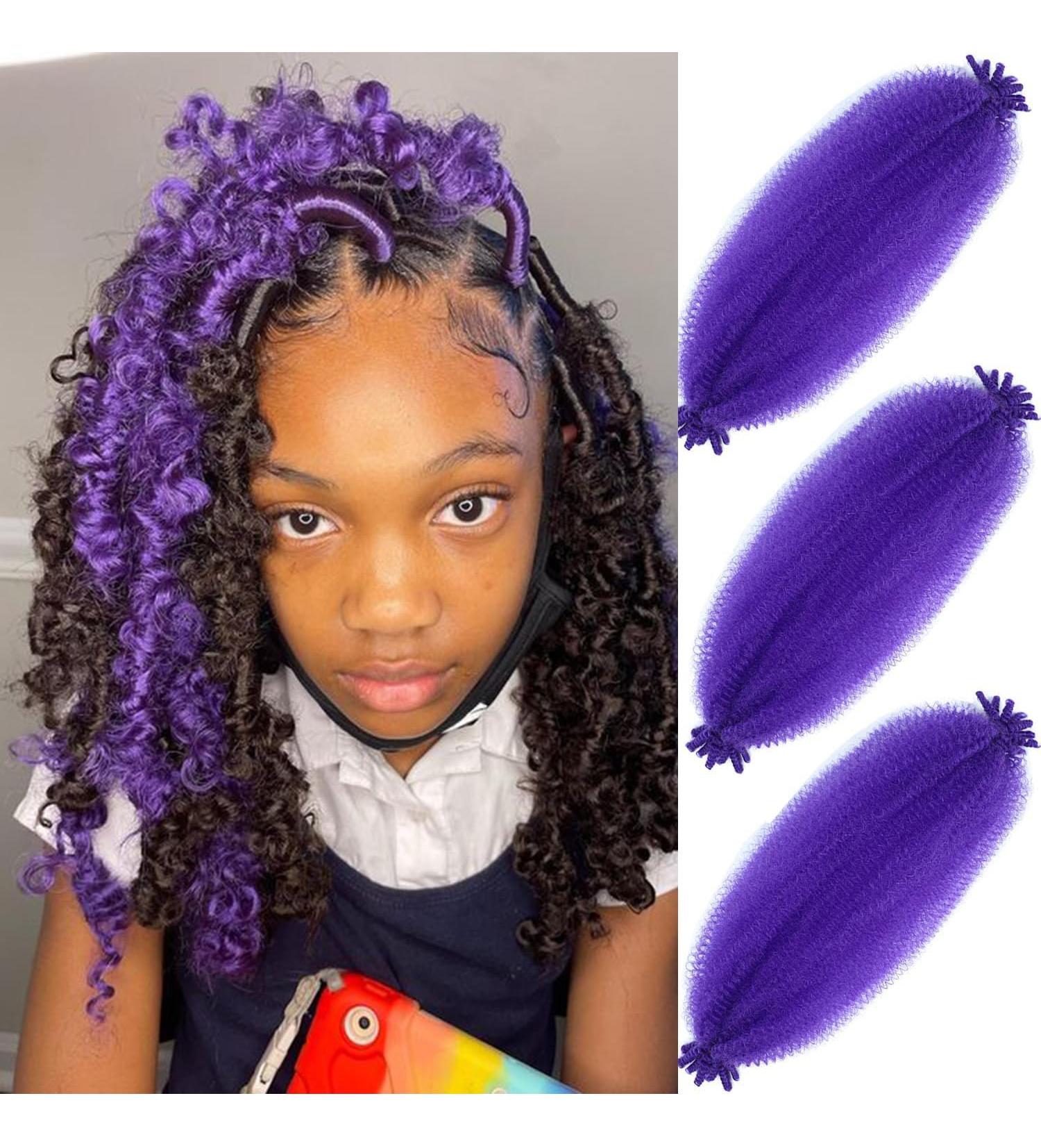 Springy Afro Twist Hair 28 Inch Cuban Twist Hair 3 Packs Marley Twist Braiding Hair Pre-separated Spring Twist Hair Wrapping Hair for Soft Locs Cuban Twist Crochet Hair for Women (28Inch-3Pcs-Purple) - Buy Online on GoSupps.com