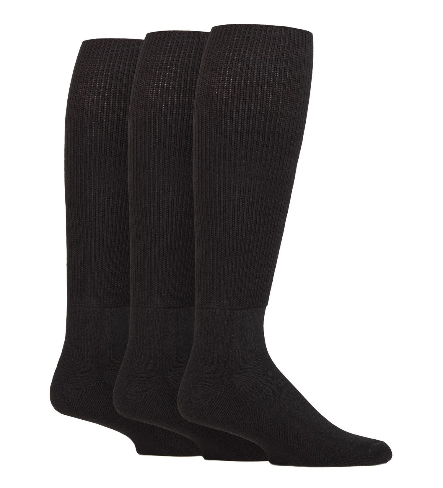 IOMI 3 Pack Knee High Diabetic Socks 10-12 Black - Extra Wide Bamboo Long Socks - Buy Online on GoSupps.com