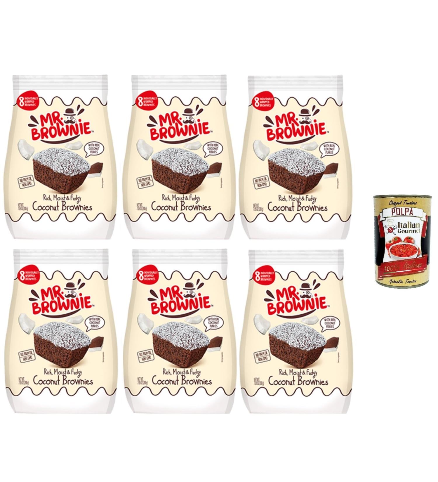  Italian Gourmet E.R. Mr. Brownie Chocolate Brownies with Coconut Flakes 200g + Gourmet Italian Polpa 400g (Pack of 6) - Buy Online on GoSupps.com