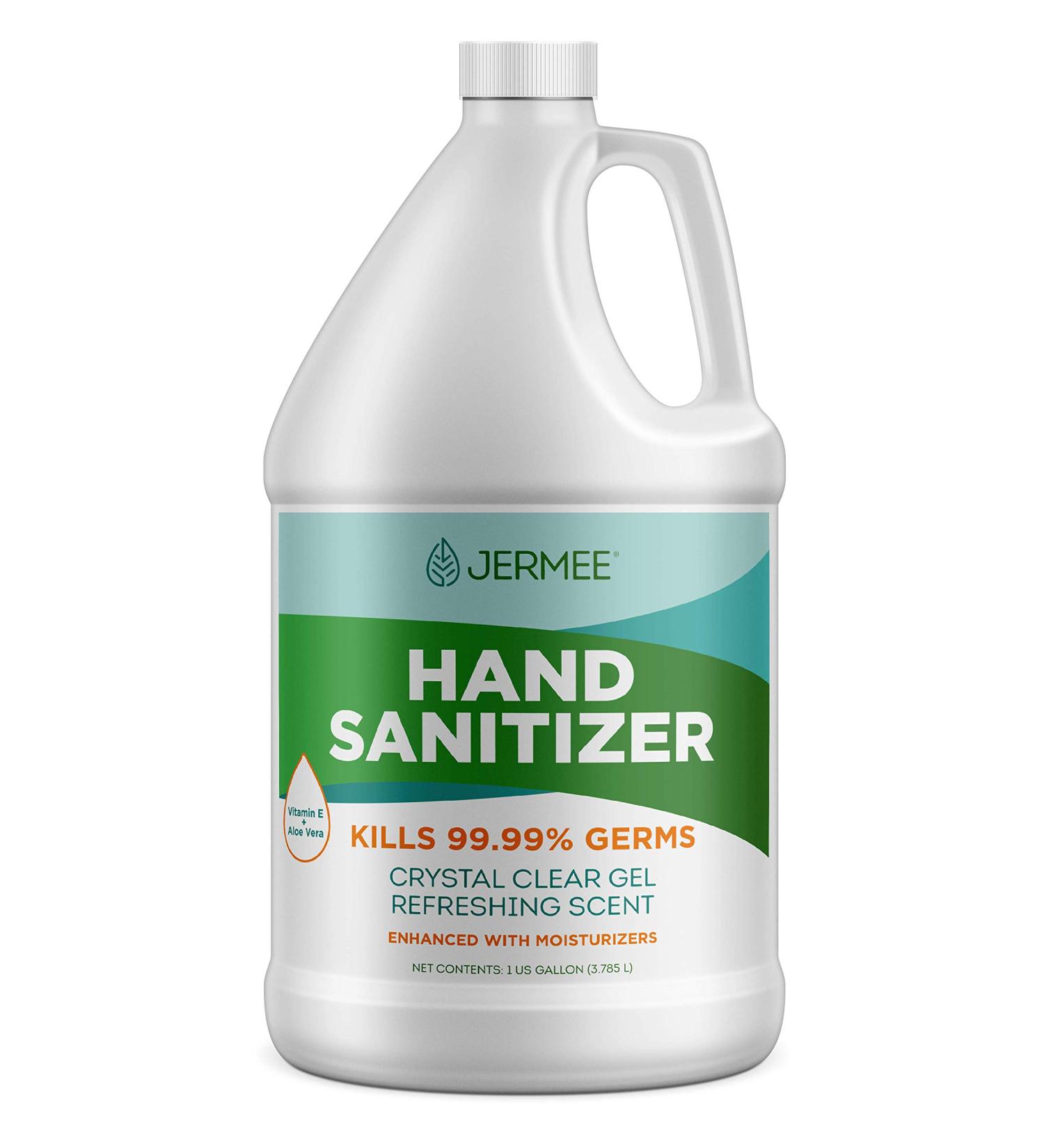 JERMEE 70% Alcohol Hand Sanitizer Gel - 1 Gallon | Kills 99.99% Germs | Vitamin E & Aloe Vera | Made in USA - Buy Online on GoSupps.com