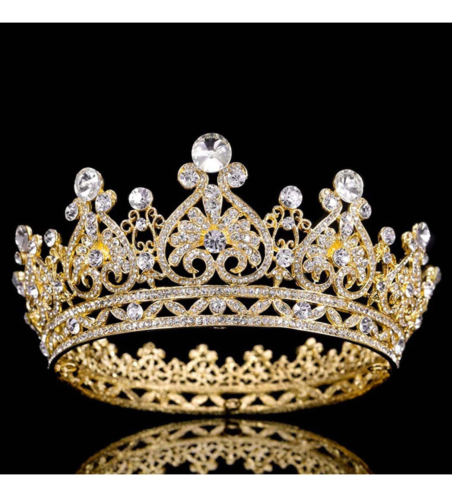 COCIDE Gold Crown and Tiara for Women - Crystal Queen Crowns for Girls - Rhinestone Princess Headband for Wedding, Prom, Bridal Party - Luxury Hair Accessories - Buy Online on GoSupps.com