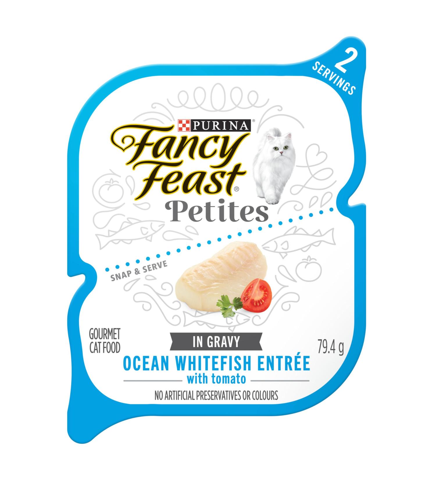 Fancy Feast Petites Wet Cat Food Ocean Whitefish Entree in Gravy - 79.4 g Tray (12 Pack) Ocean Whitefish 12 - Buy Online on GoSupps.com