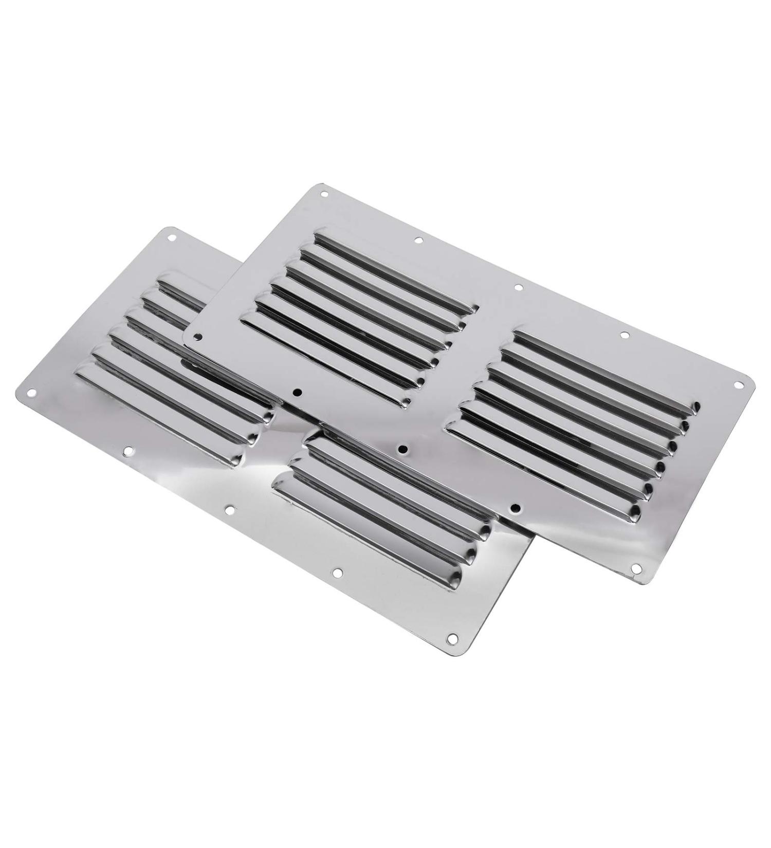 YaeMarine Stainless Steel 2-Pack 4-1/2" x 9" Stamped Louvered Vent Rectangular Boat Marine Yacht Vent Cover Hardware Fitting - Buy Online on GoSupps.com