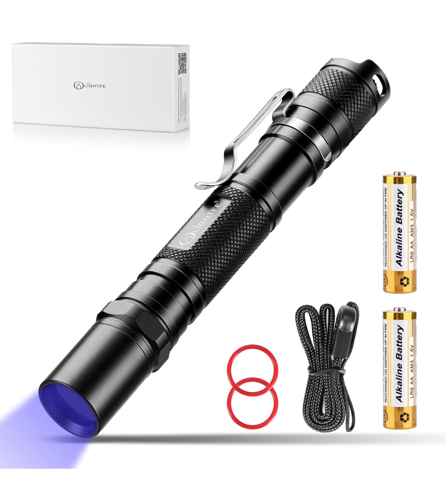 LightTFE UV301D Plus UV lamp 365NM Portable Ultraviolet Torch LED Torch Light UV Rays Waterproof IPX-8 pet Urine Detector (Batteries Included) Black Uv301d Plus (365nm) Black - Buy Online on GoSupps.com
