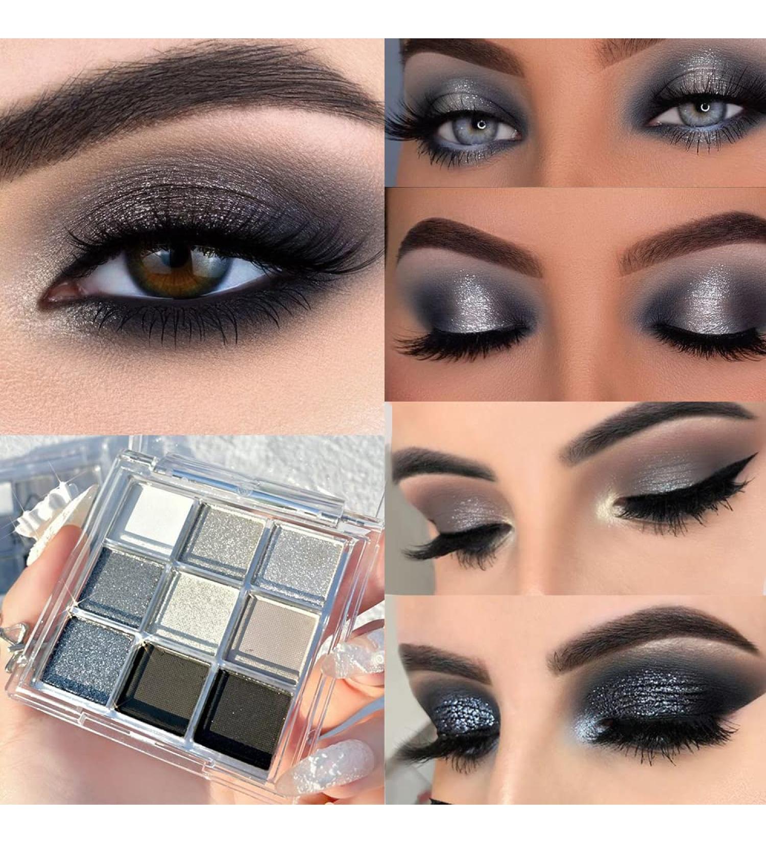 KARNAR Smokey Eye Eyeshadow Palette - 9 Color Cool Toned Shimmer Glitter Shades - Buy Online on GoSupps.com