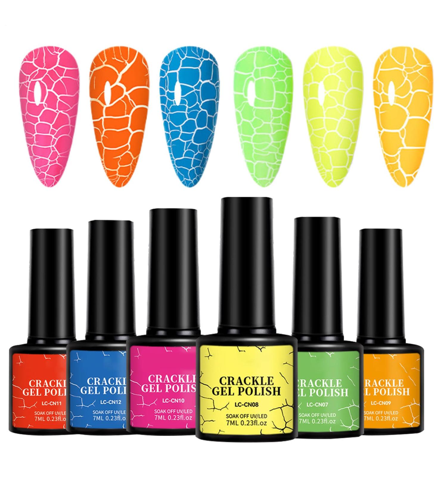 Set of 6 fluorescent gel colors chip-resistant beauty accessory | long-lasting sun-fading finish everyday wedding look quality decoration - Buy Online on GoSupps.com