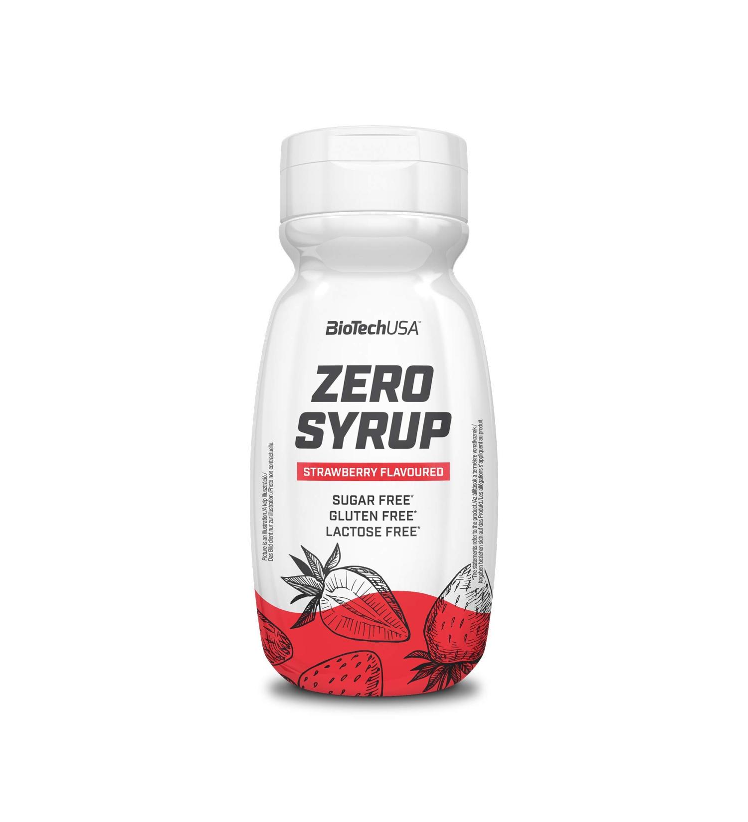 BioTechUSA Zero Syrup Sugar & Fat Free Sweetener Syrup 320 ml Strawberry - Buy Online on GoSupps.com