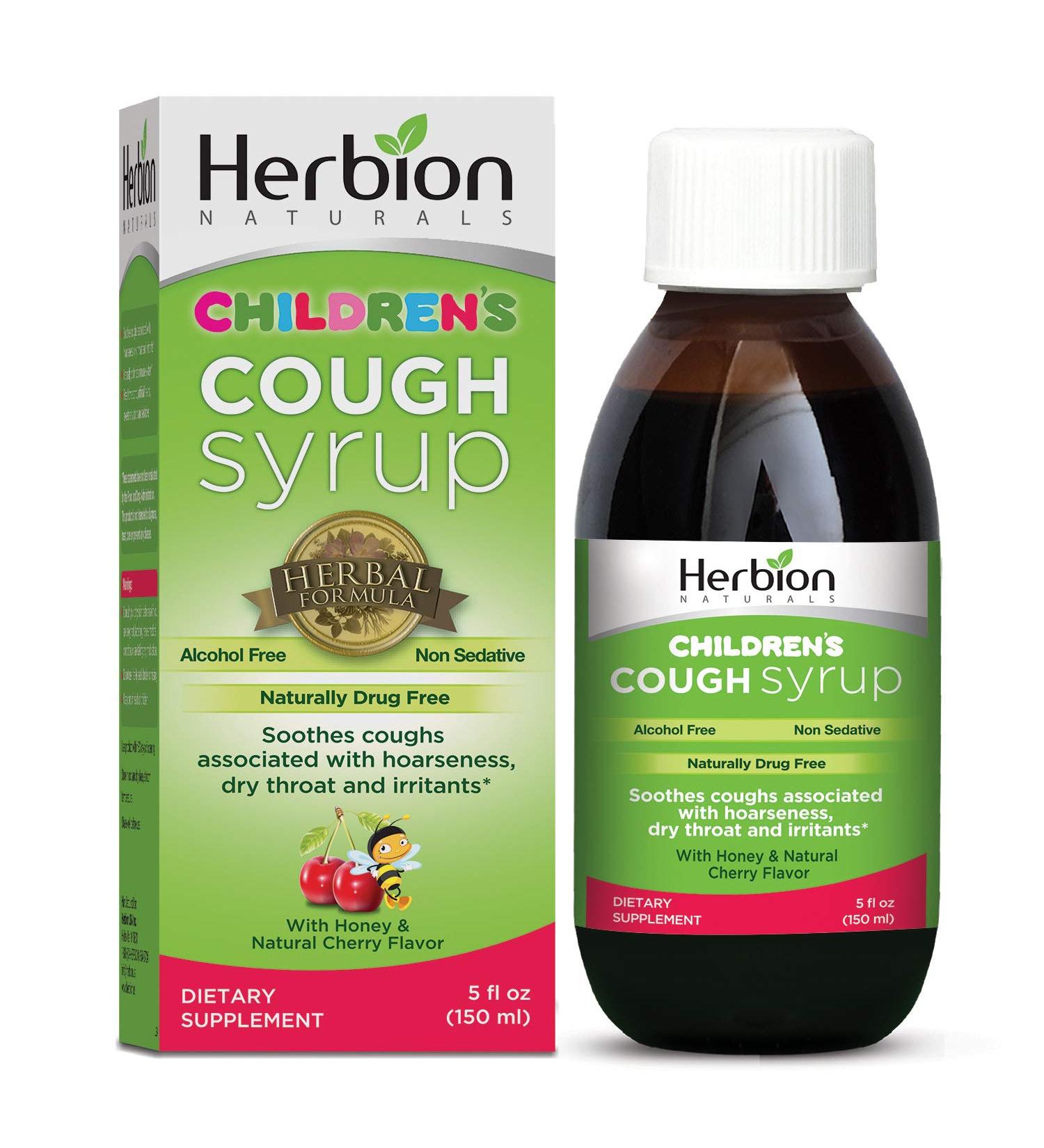 Herbion Naturals Cough Syrup for Children - 5fl oz | Tasty Honey & Cherry Flavor | Natural Cough Relief Supplement - Ship Worldwide - Buy Online on GoSupps.com