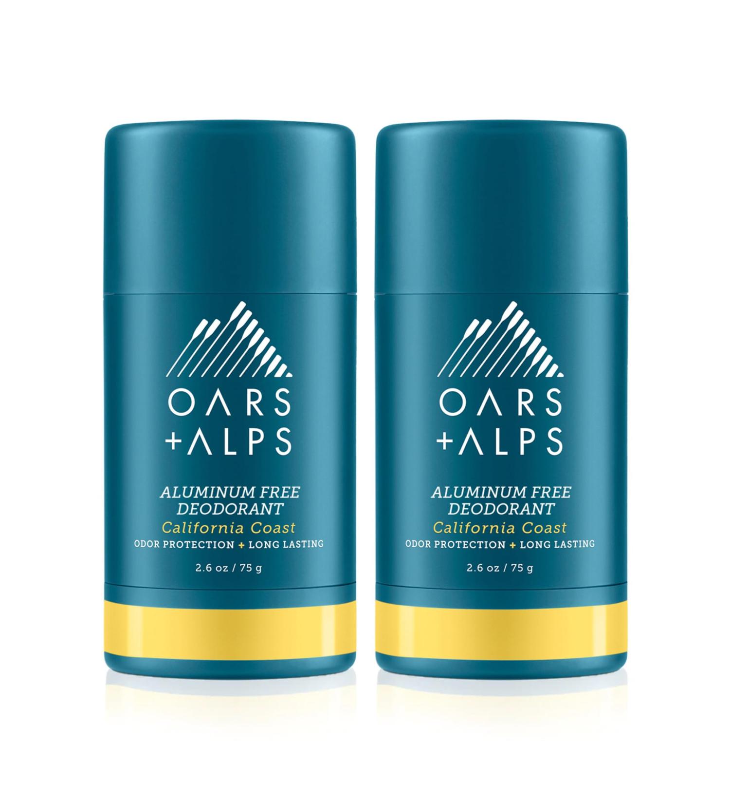 Oars + Alps Aluminum Free Deodorant for Men and Women Dermatologist Tested and Made with Clean Ingredients Vegan California Coast 2 Pack 2.6 Oz Each 2ct - California Coast 5.2 Ounce (Pack of 1) - Buy Online on GoSupps.com
