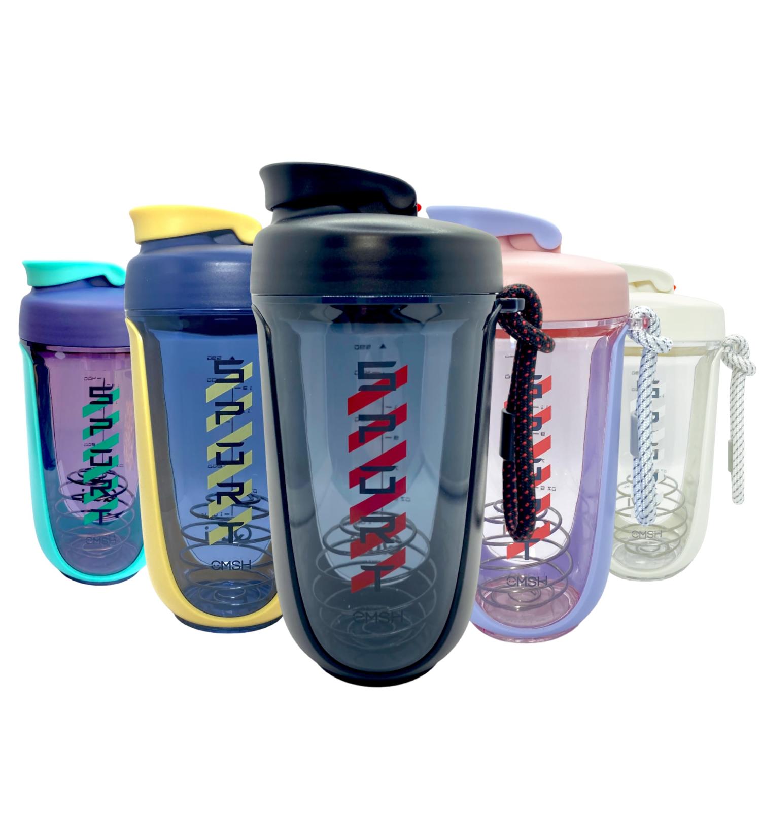 Qavi Protein Shaker Bottle 590ml Black - Stainless Steel Mixing Wire Ball, Tritan Material, BPA Free, Leakproof & Odourless - Buy Online on GoSupps.com