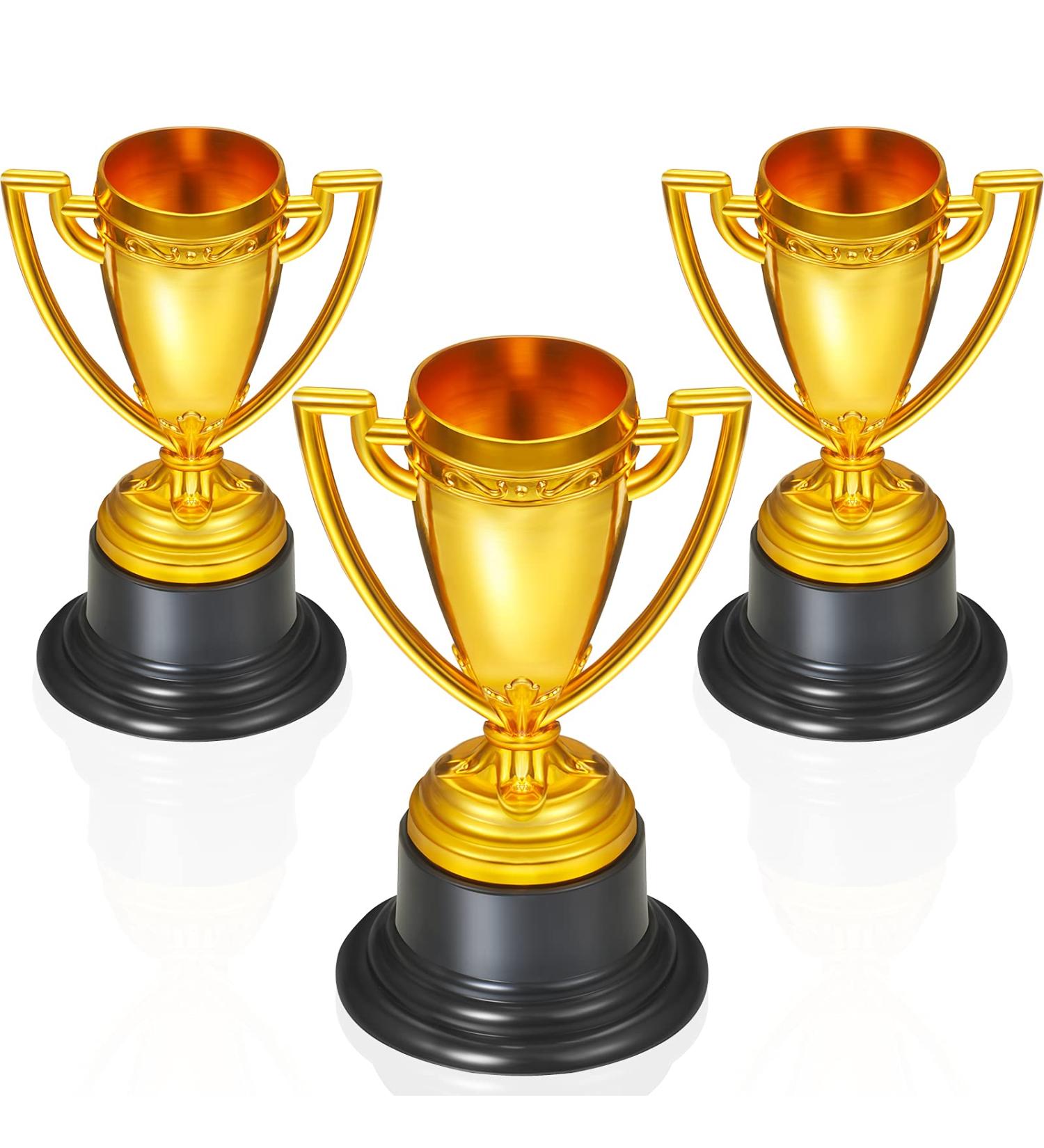 3 Pieces Mini Gold Trophy Cups for Kids - Perfect for Sports Tournaments and Parties - 1.8 x 1.8 x 3.3 Inch - Buy Online on GoSupps.com