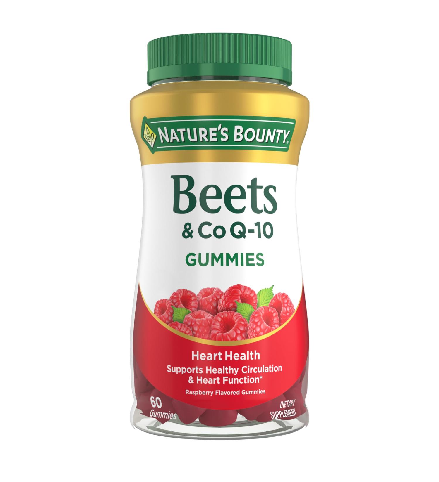 Nature s Bounty Beets & Co Q-10 Gummies for Heart Health Coenzyme Q10 Beet Root Extract Supports Healthy Circulation and Heart Function Cellular Energy Production Raspberry Flavor 60 Gummies 60 Count (Pack of 1) - Buy Online on GoSupps.com