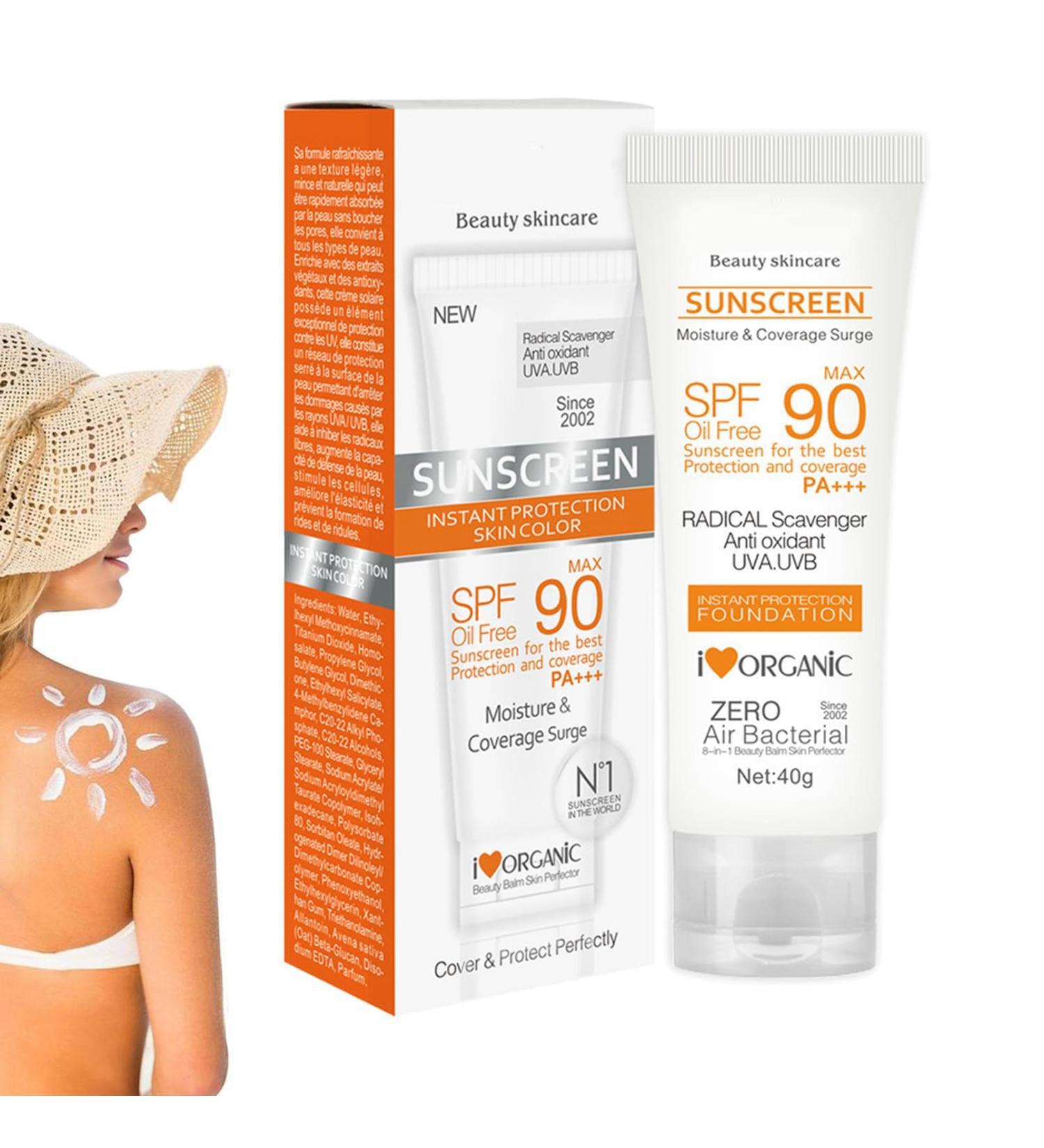 Face Sunscreen Face Sun Lotion Cream with SPF90 Beauty Skin Care Anti Sun UVA/UVB Radiation Protection Lotion For Face And Body SUN Protect for Outdoor Oil Free(40g) - Buy Online on GoSupps.com