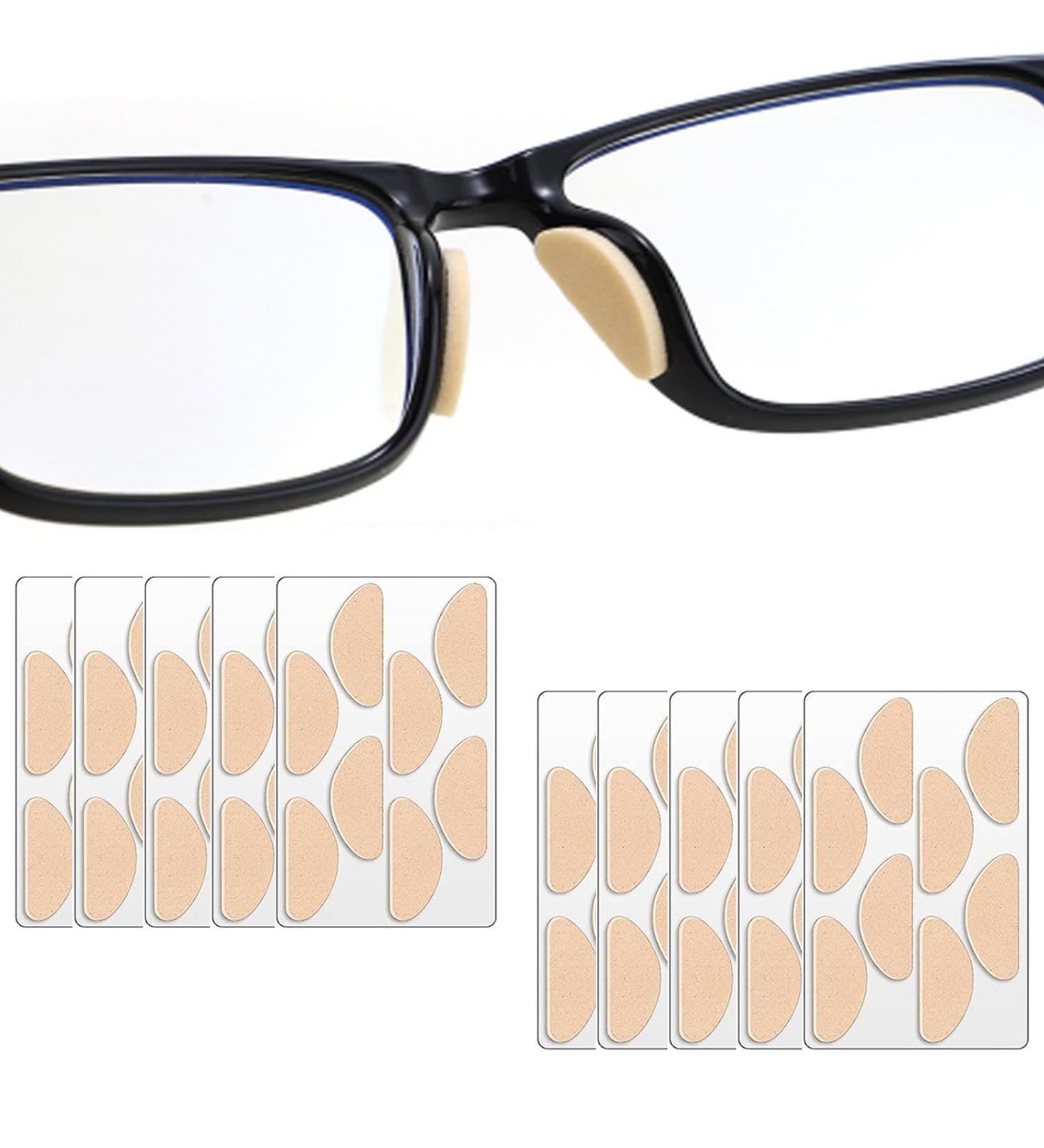 40 Pairs of Reusable Glasses Pads | Self-Adhesive Foam Nose Pads for Comfort | D-Shape Sunglasses Accessories - Buy Online on GoSupps.com