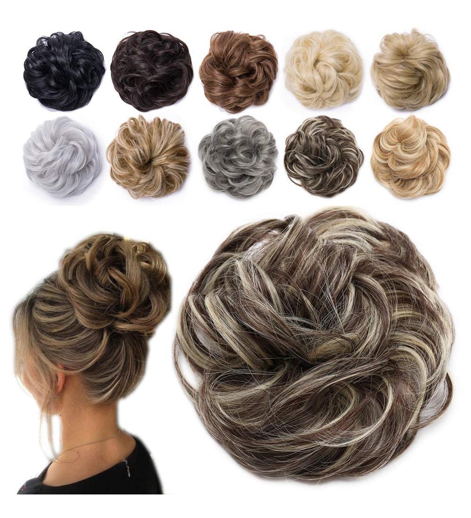 Tess Hair Part Dutt Brown Mix Hair Tie Thick Wavy Updos for International Shipping - Buy Online on GoSupps.com