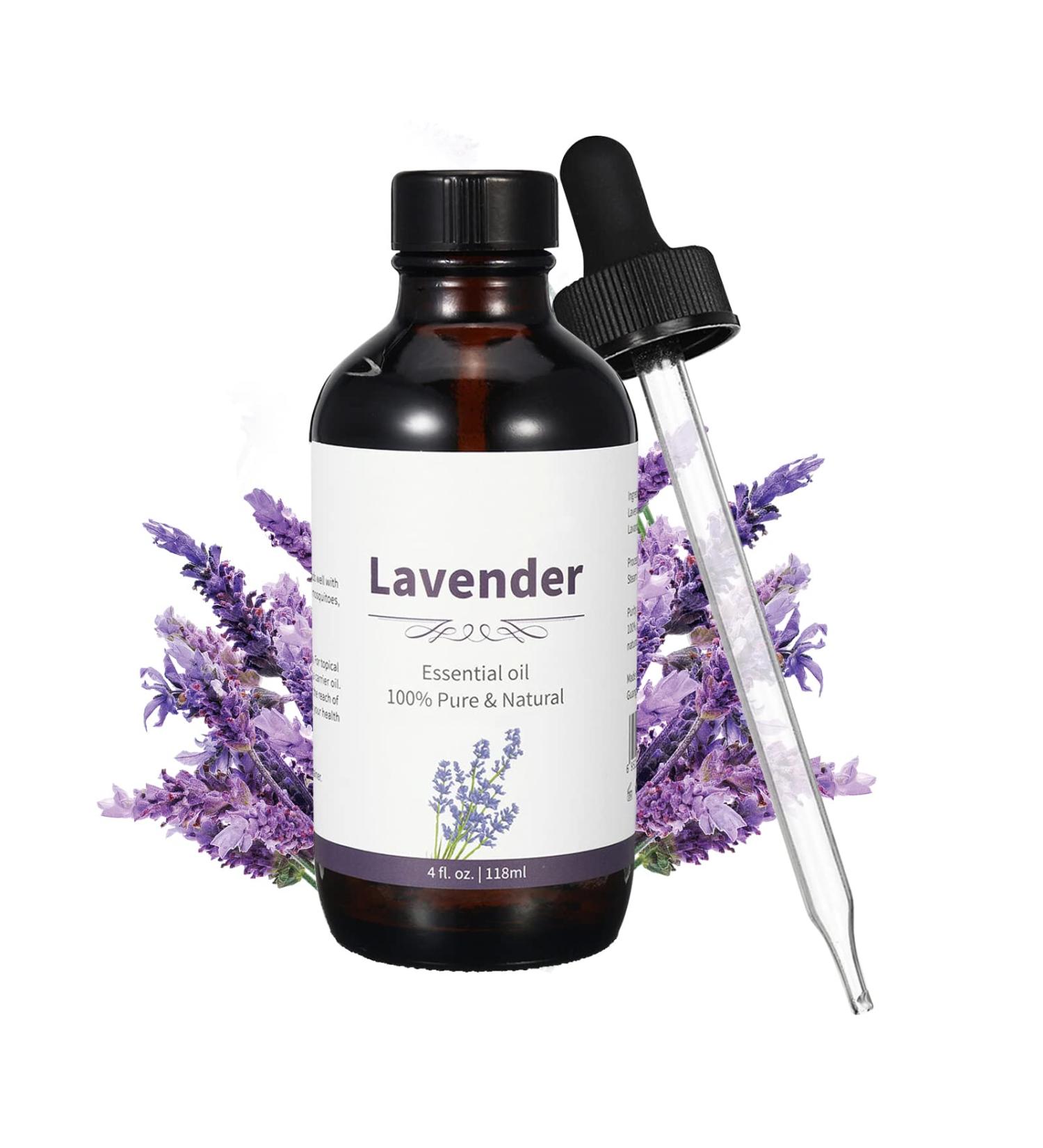 Pure Organic Lavender Essential Oil - 4 Fl Oz for Diffuser Aromatherapy & Massage | Natural & Undiluted Lavender Oil for Topical & Household Uses - Buy Online on GoSupps.com