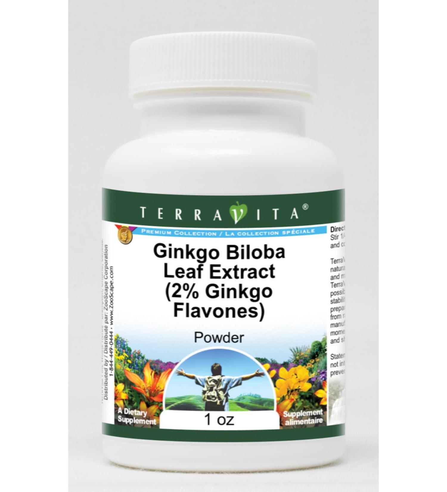 Ginkgo Biloba Leaf Extract (2% Ginkgo Flavones) Powder (1 oz ZIN: 514341) - 3 Pack - Buy Online on GoSupps.com