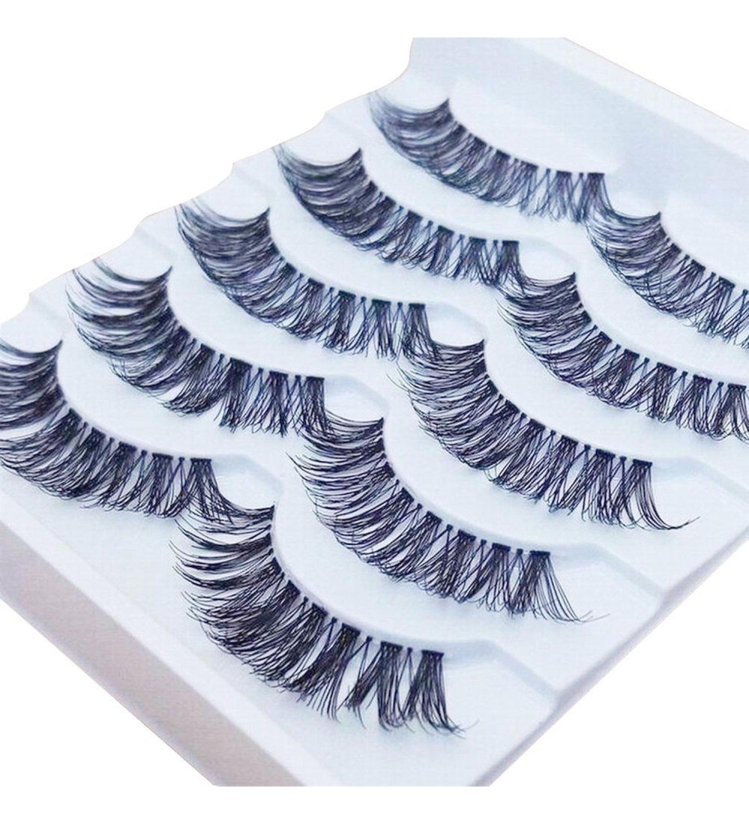 Holangela 5 Pairs of Reusable Self-Adhesive Faux Eyelashes - Natural Look Thick Fast & Black for Stunning Makeup - Buy Online on GoSupps.com