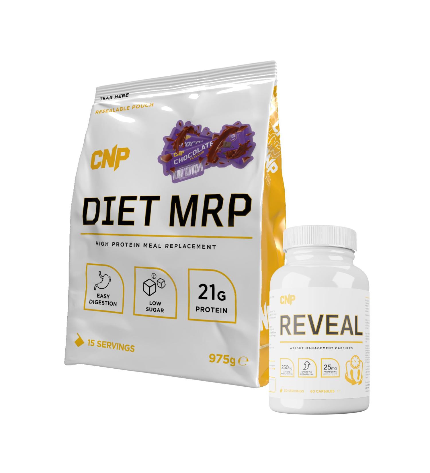 CNP Professional Diet MRP Low Calorie Meal Replacement 975g - Chocolate Flavor | 21g Protein with Digezyme & Essential Nutrients - Buy Online on GoSupps.com
