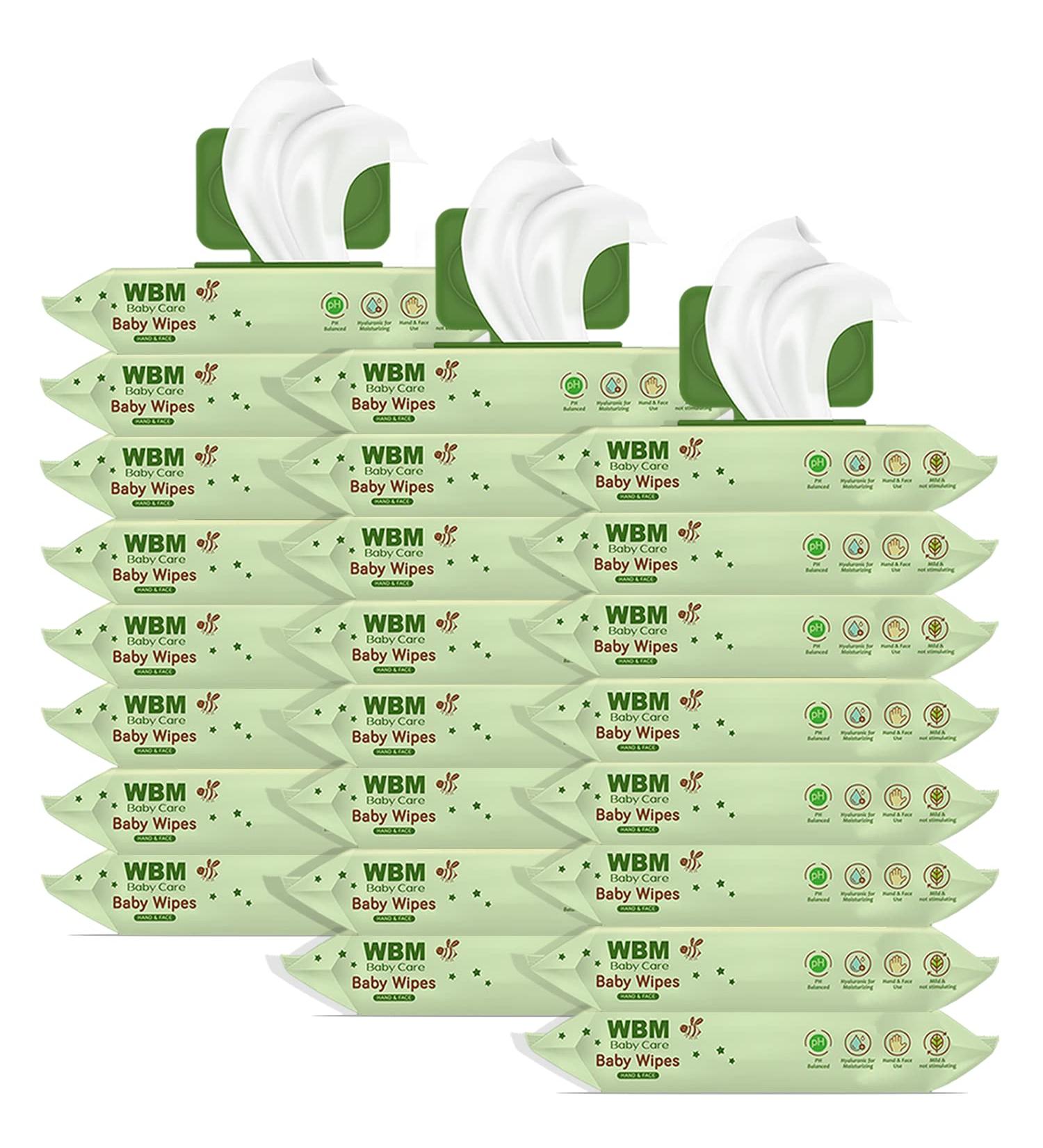 WBM Baby Care Unscented Baby Wipes - 24 Pack | 1152 Total Wipes | Hypoallergenic & Gentle on Baby's Skin - Buy Online on GoSupps.com