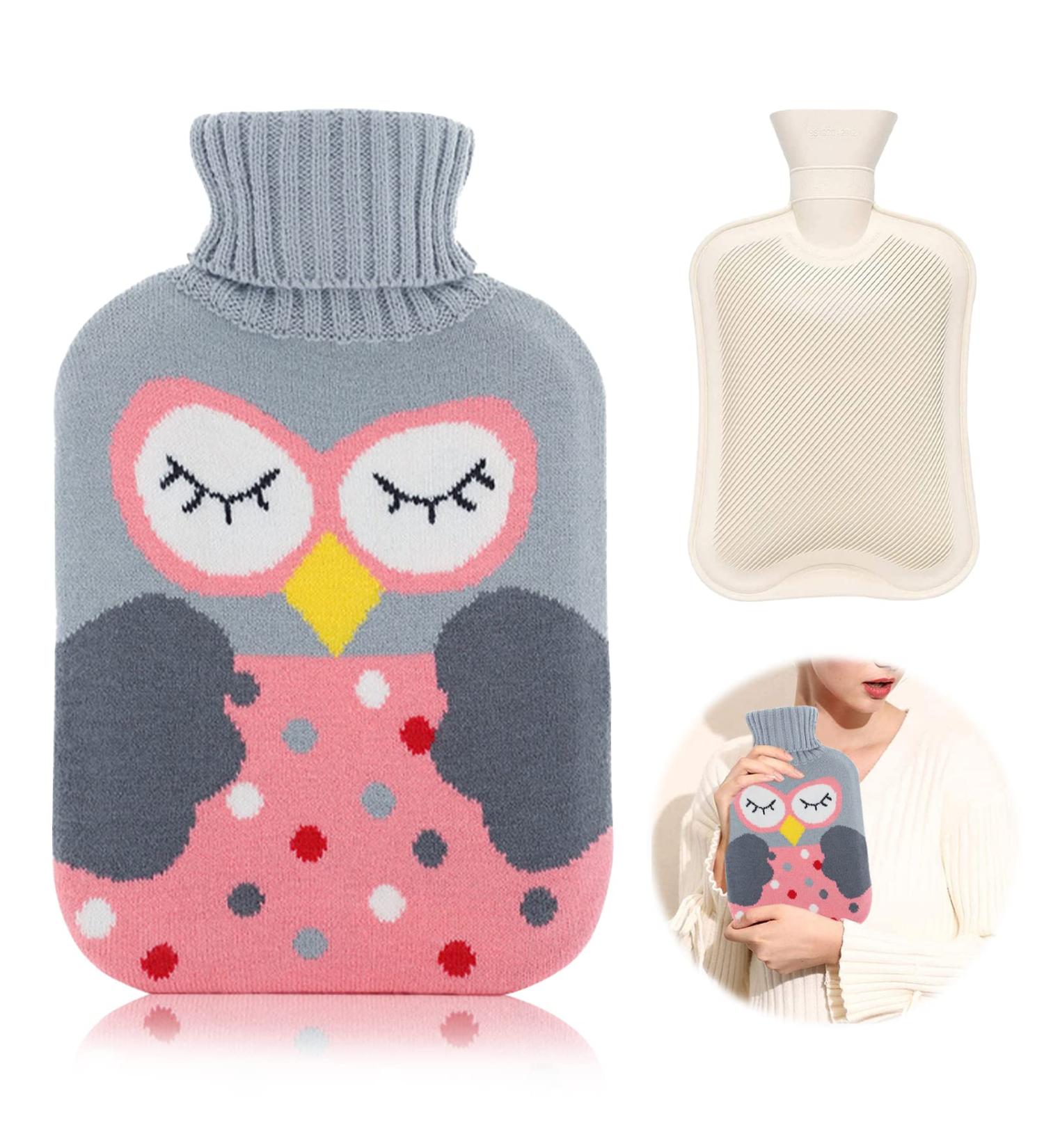 Buy Maotouying 2L Heat Bottle for Children - Rubber Hot Water Bottle with Removable Knitting Cover - Ideal for Kids & Adults - Buy Online on GoSupps.com