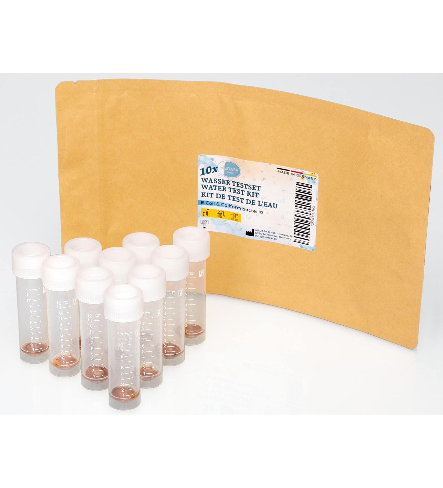 Medasa water test for coliform bacteria E.coli test in drinking water and well water check (10x test set)