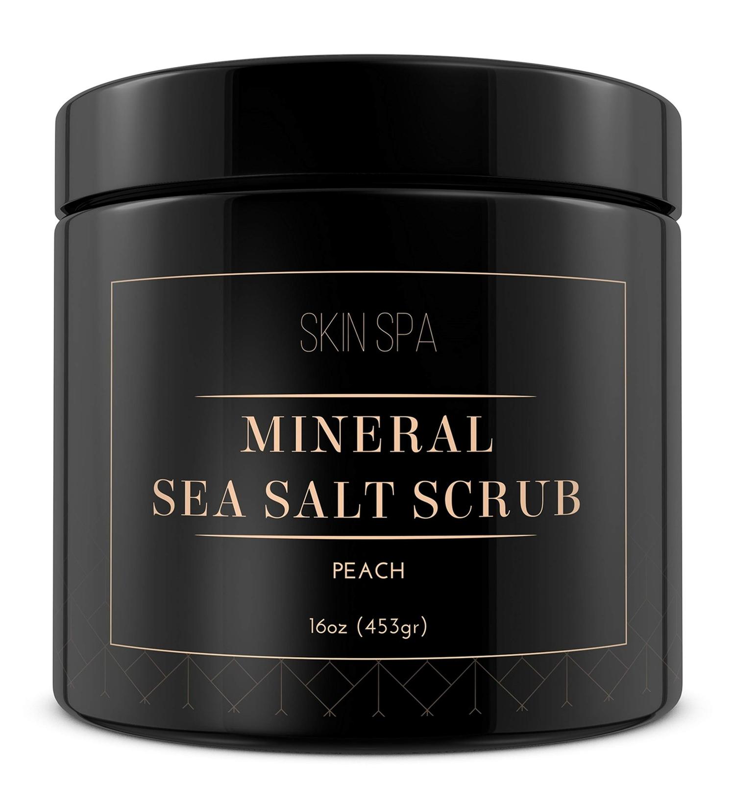 Buy Mineral Sea Salt Scrub - Peach 16oz (453g) | Natural Exfoliating Body Scrub | International Shipping - Buy Online on GoSupps.com