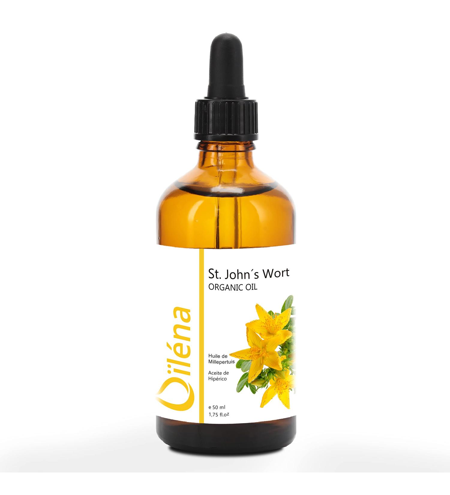 O l na Bio-Johanniskraut Oil - 100% Pure St. John's Wort Oil for Skin Hair & Massage | Promote Blood Circulation | 50ml - Buy Online on GoSupps.com