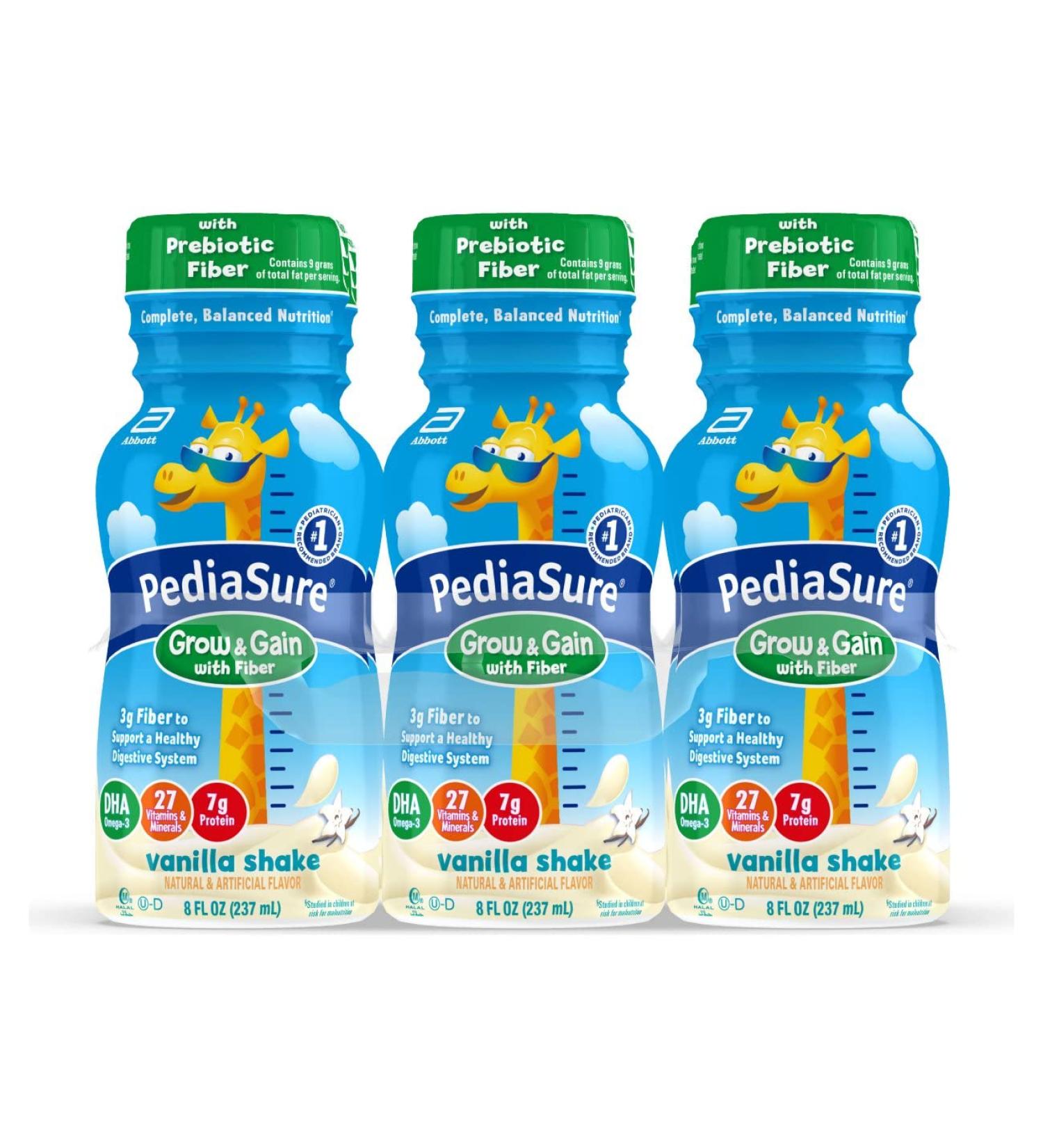 PediaSure Grow & Gain Fiber Shake Vanilla 48 oz (Pack of 6) - Nutritional Shake for Kids - Buy Online on GoSupps.com