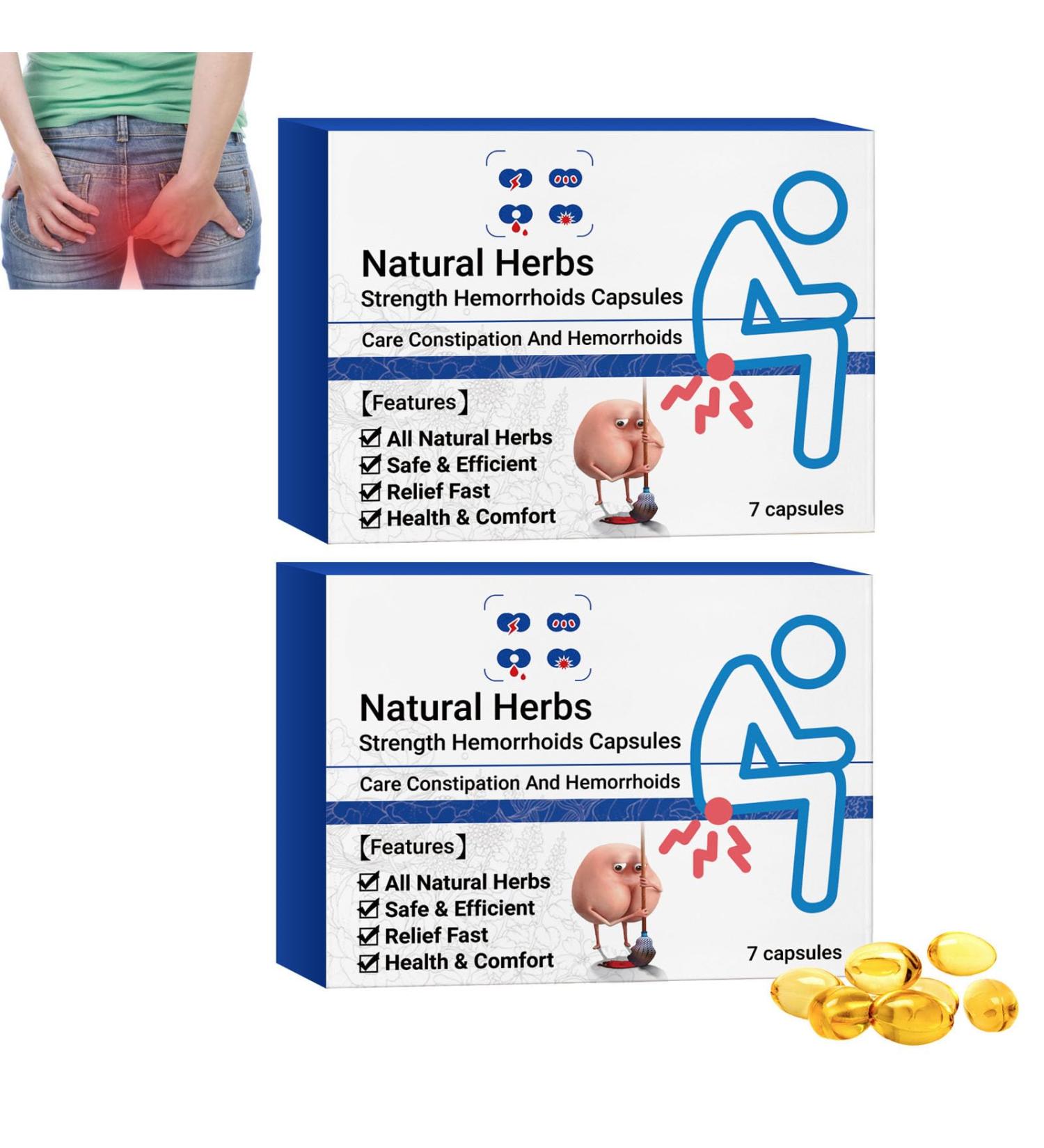 Natural Herbal Hemorrhoid Treatment Capsules - Fast Relief with Natural Herbs (2 Boxes) - Buy Online on GoSupps.com