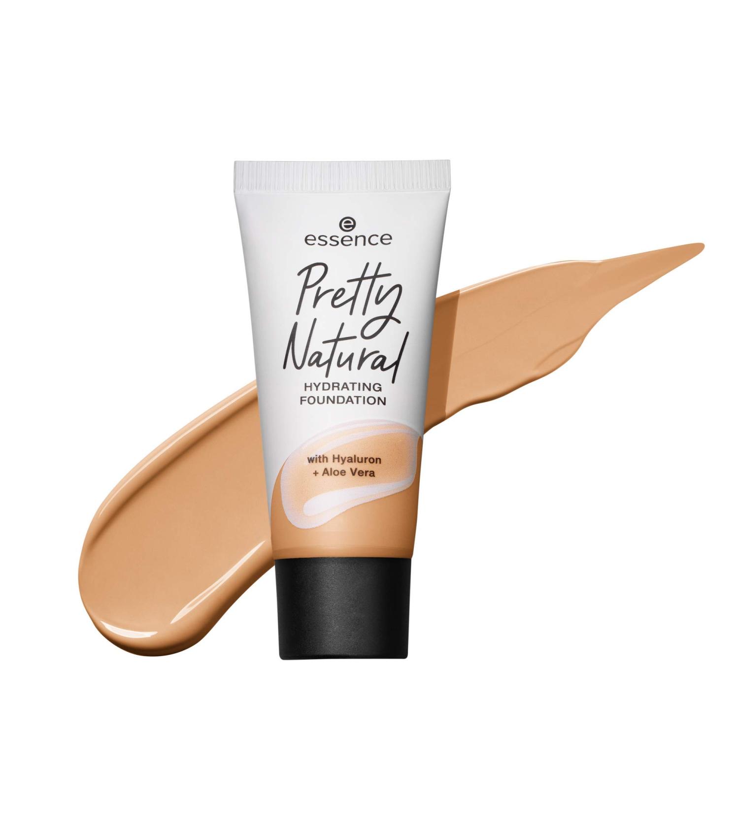 Essence Pretty Natural Hydrating Foundation | Medium Coverage | Hyaluronic Acid & Aloe Vera Infused | Gluten, Paraben, Oil, and Alcohol-Free | Vegan & Cruelty-Free - 040 - Buy Online on GoSupps.com