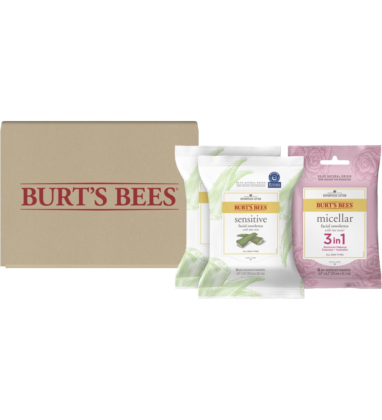 Burt's Bees Sensitive Skin Face Wipes Bundle with Aloe Vera & Rose Water - 70 Total Wipes - Buy Online on GoSupps.com