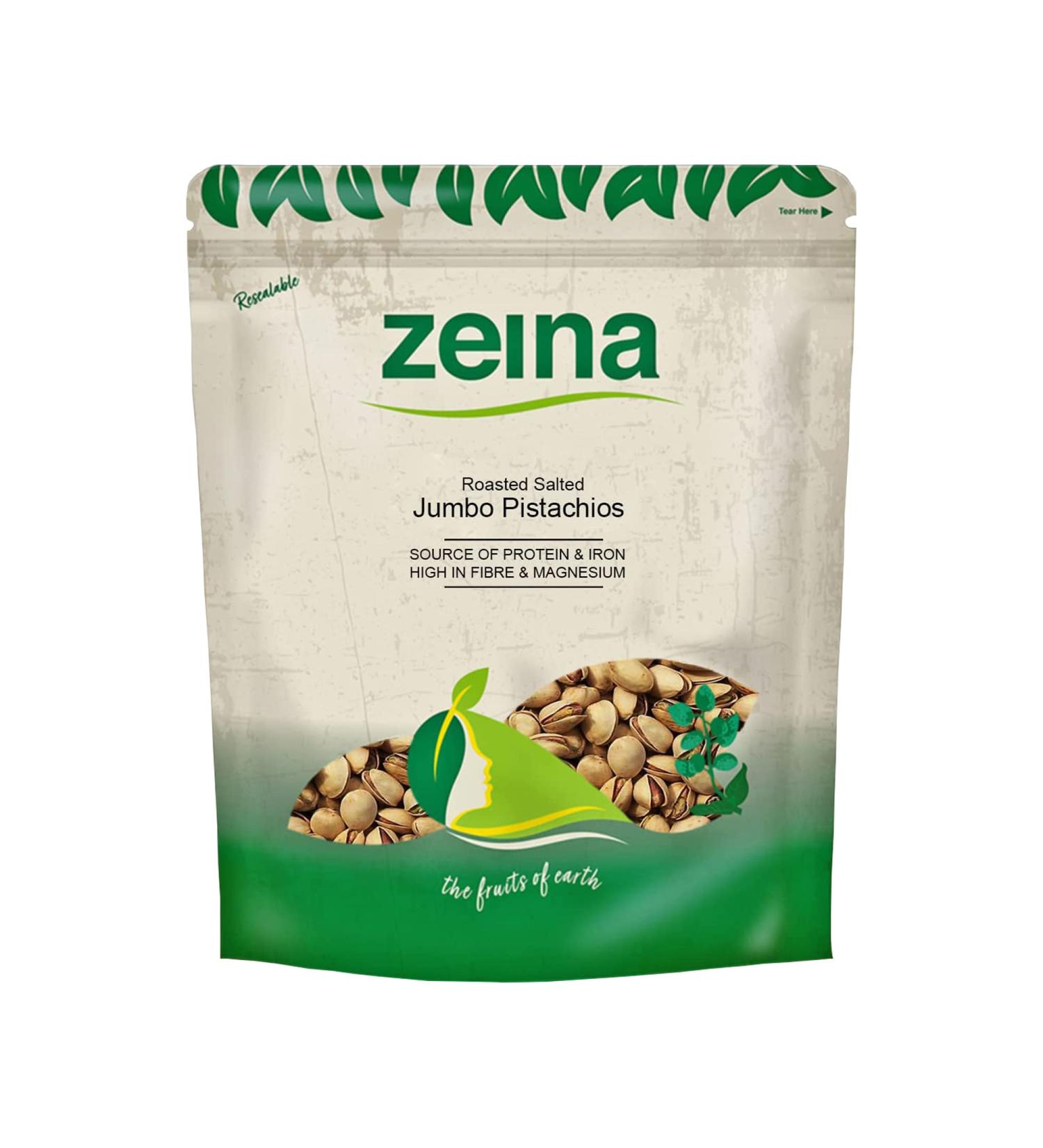 Zeina Jumbo Pistachios 1kg - Roasted Salted Gluten-Free & Vegan Snack - Buy Online on GoSupps.com