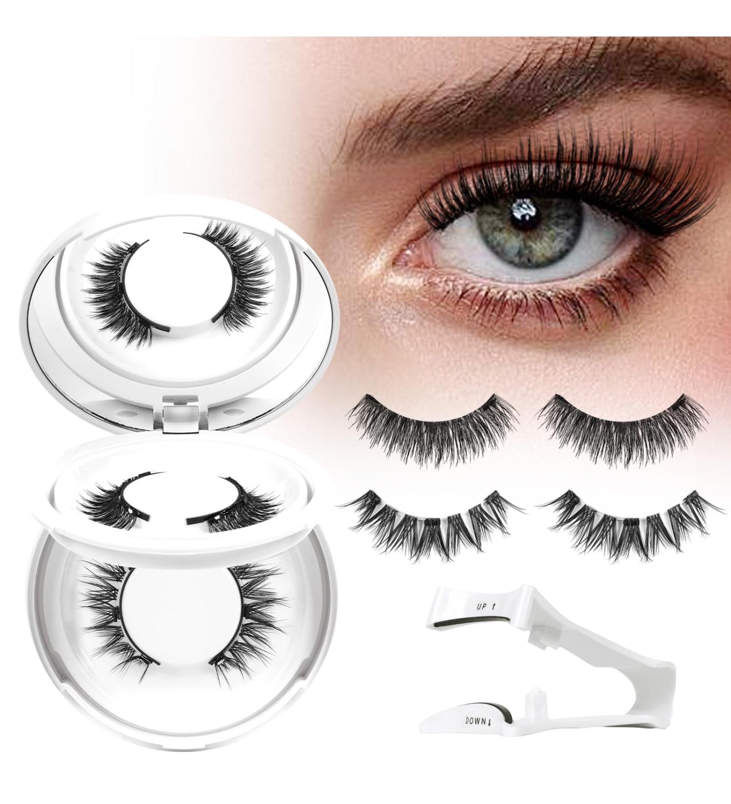 Magnetic Eyelashes Kit - 2 Pairs Natural Look Reusable Lashes with Applicator Easy Application & Removal No Glue Needed | Style A+B - Buy Online on GoSupps.com
