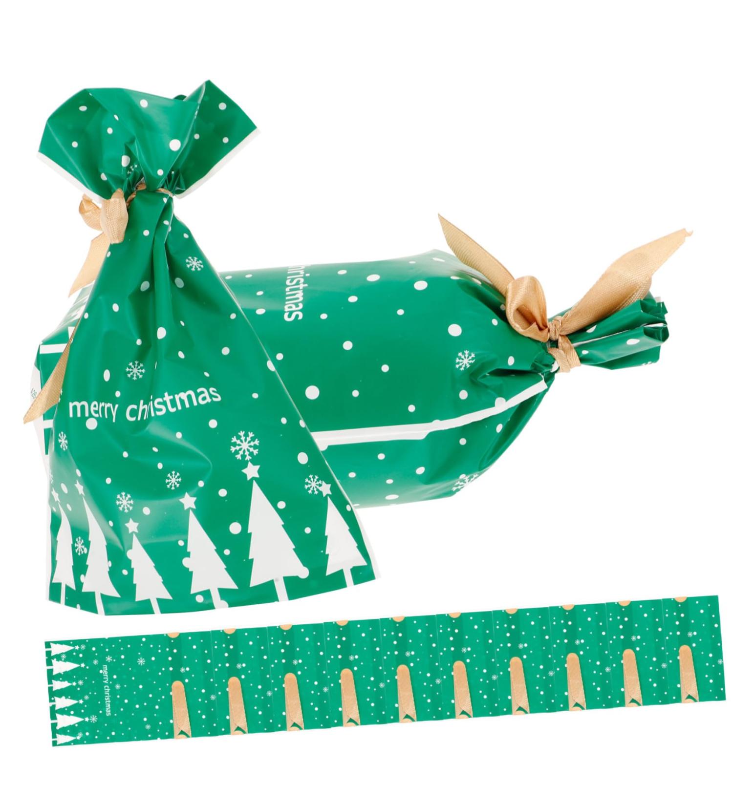 KOMBIUDA Christmas Sack 50pcs Christmas Bag Candy Bags Halloween Candy Christmas Drawstring Bag Snowflake Crisp Ribbon - Buy Online on GoSupps.com