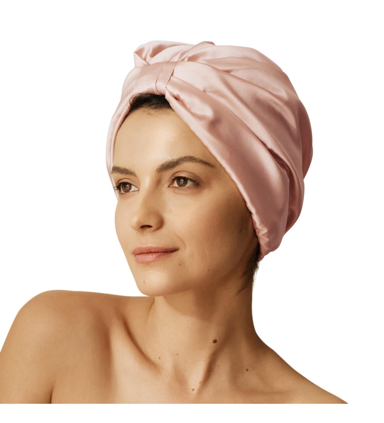 Sleep & Glow Double Layered Silk Hair Turban for Healthy Hair - Rose Smoke - Buy Online on GoSupps.com