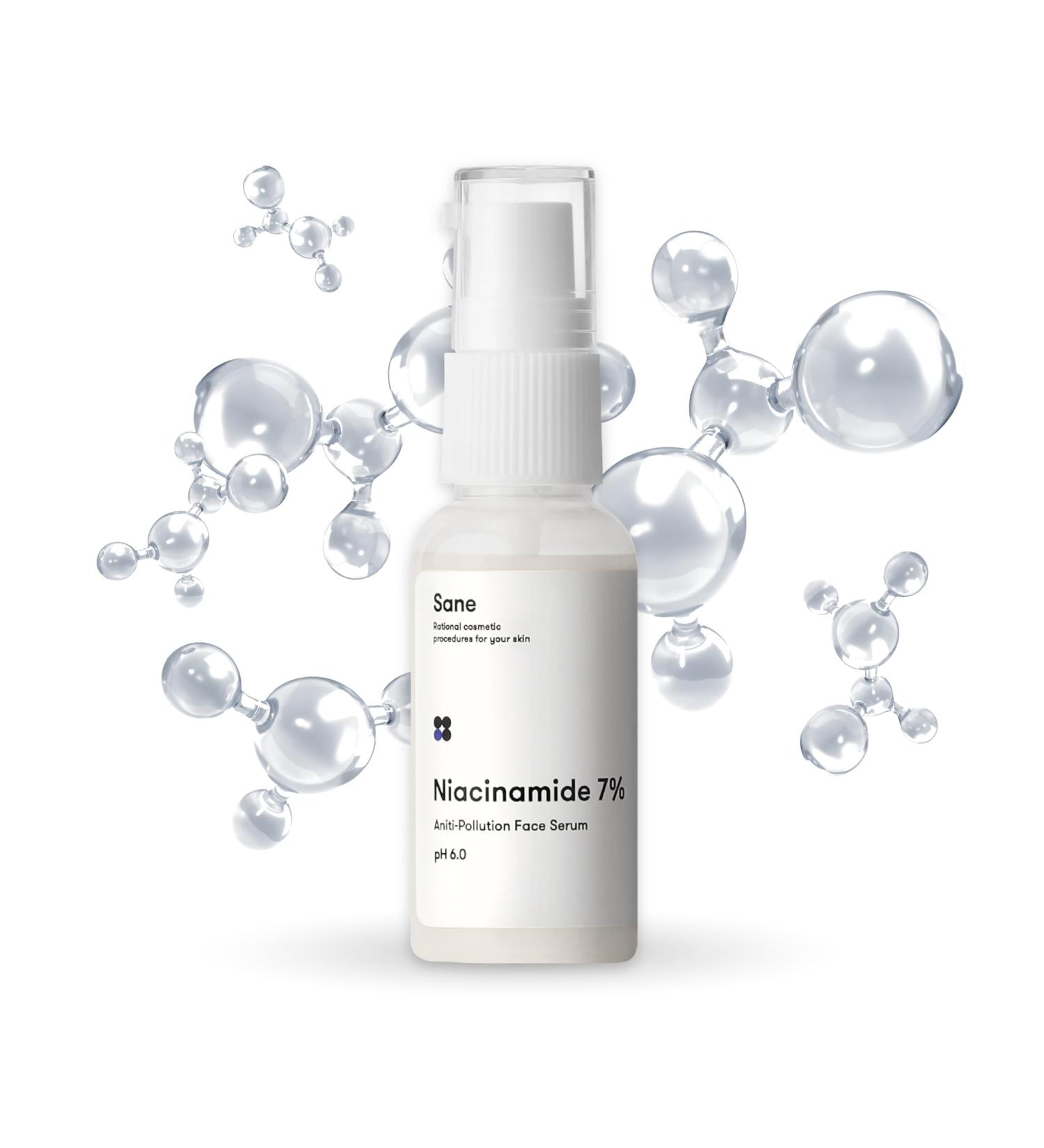 Sane Niacinamide Serum - Organic Plant Extracts for Inflammation Prevention | 1.01 fl oz Detoxifying Face Serum - Buy Online on GoSupps.com