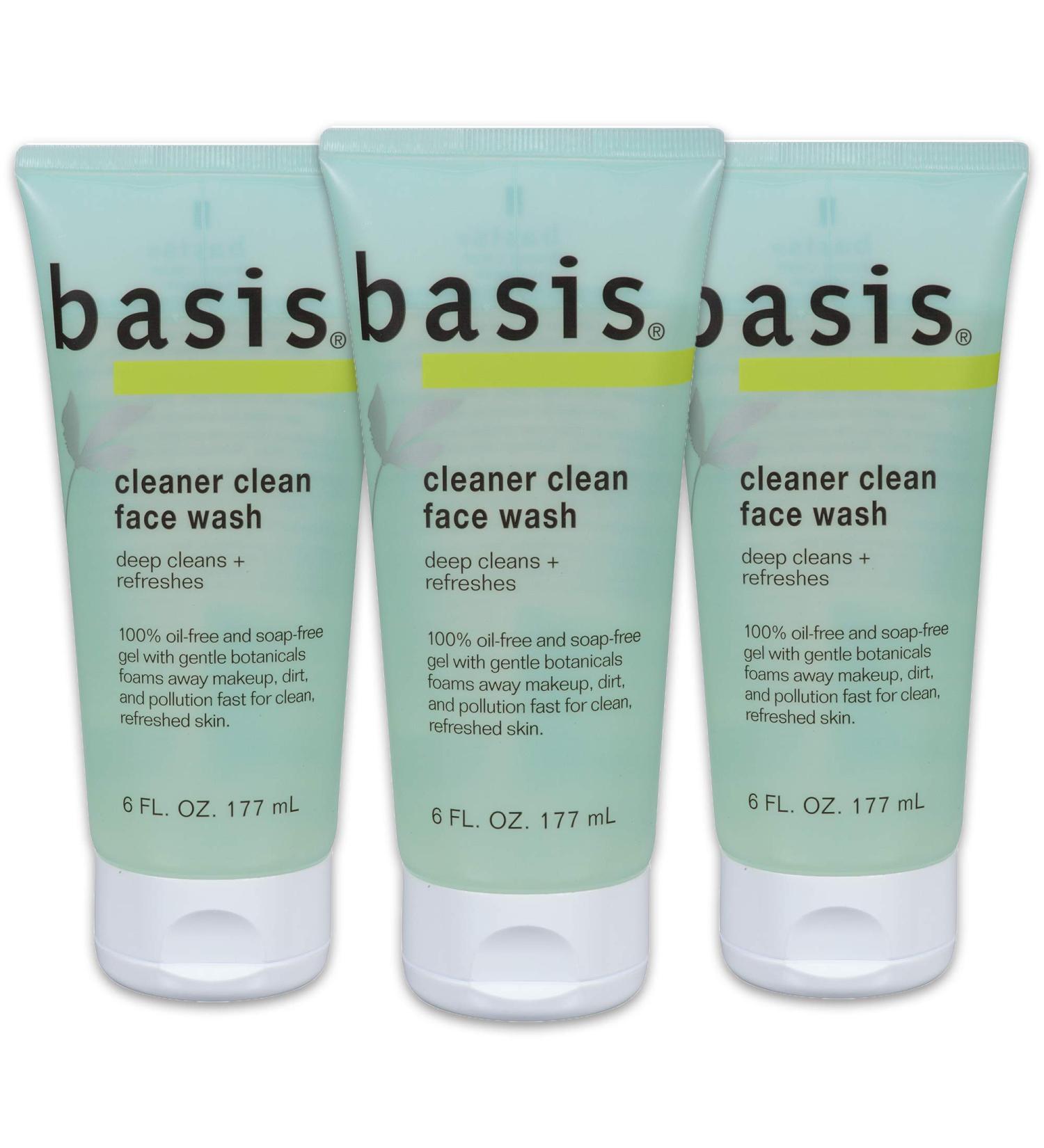 Basis Cleaner Clean Face Wash 6 oz - Pack of 3 | Gentle Daily Cleanser - Buy Online on GoSupps.com