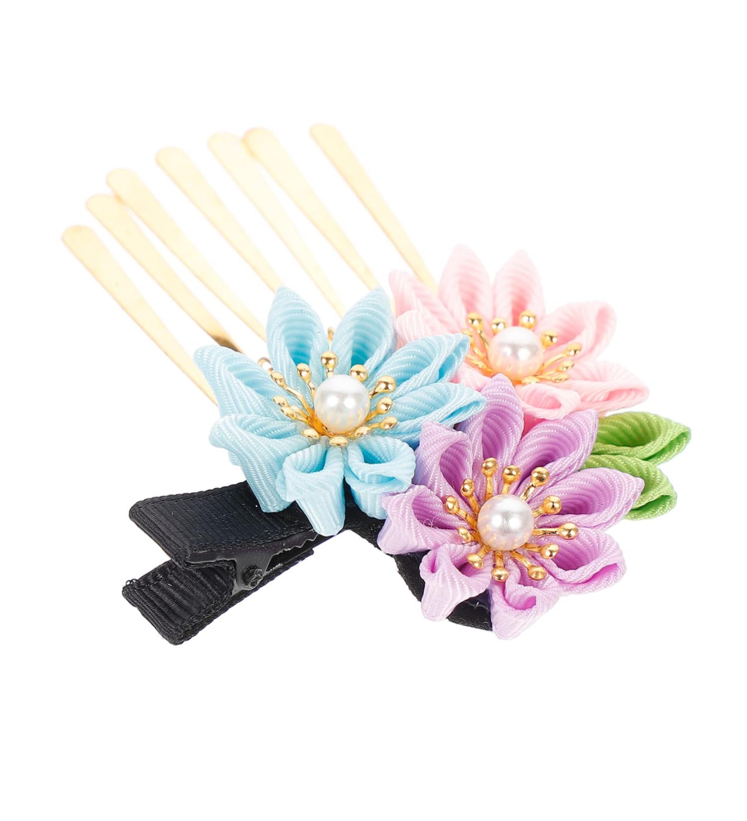 FOMIYES Hairpin Chinese Wedding Decoration Bridal Headpieces for Wedding Bridal Hair Pin Wedding Hair Clip Bridal Hair Accessories Tassel Trim Little Daisy Girl Child Plastic Japan 9X6X2CM Pink Sky-blue Violet - Buy Online on GoSupps.com