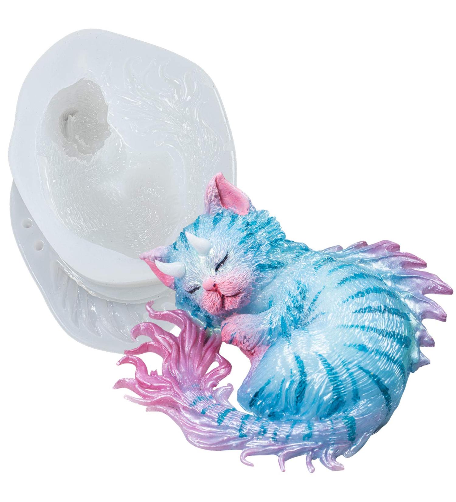 Devil Cat Horned Dragon Silicone Mold for Clay, Soap, Candle & Jewelry Making - 3 inch - Buy Online on GoSupps.com